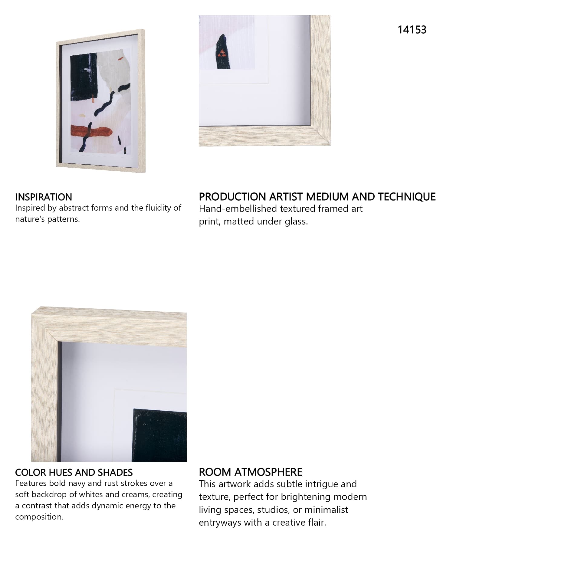 Color Blocks I by Mercana Studio a Hand Embellished Textured Framed Art Print Matted under Glass — in a styled room