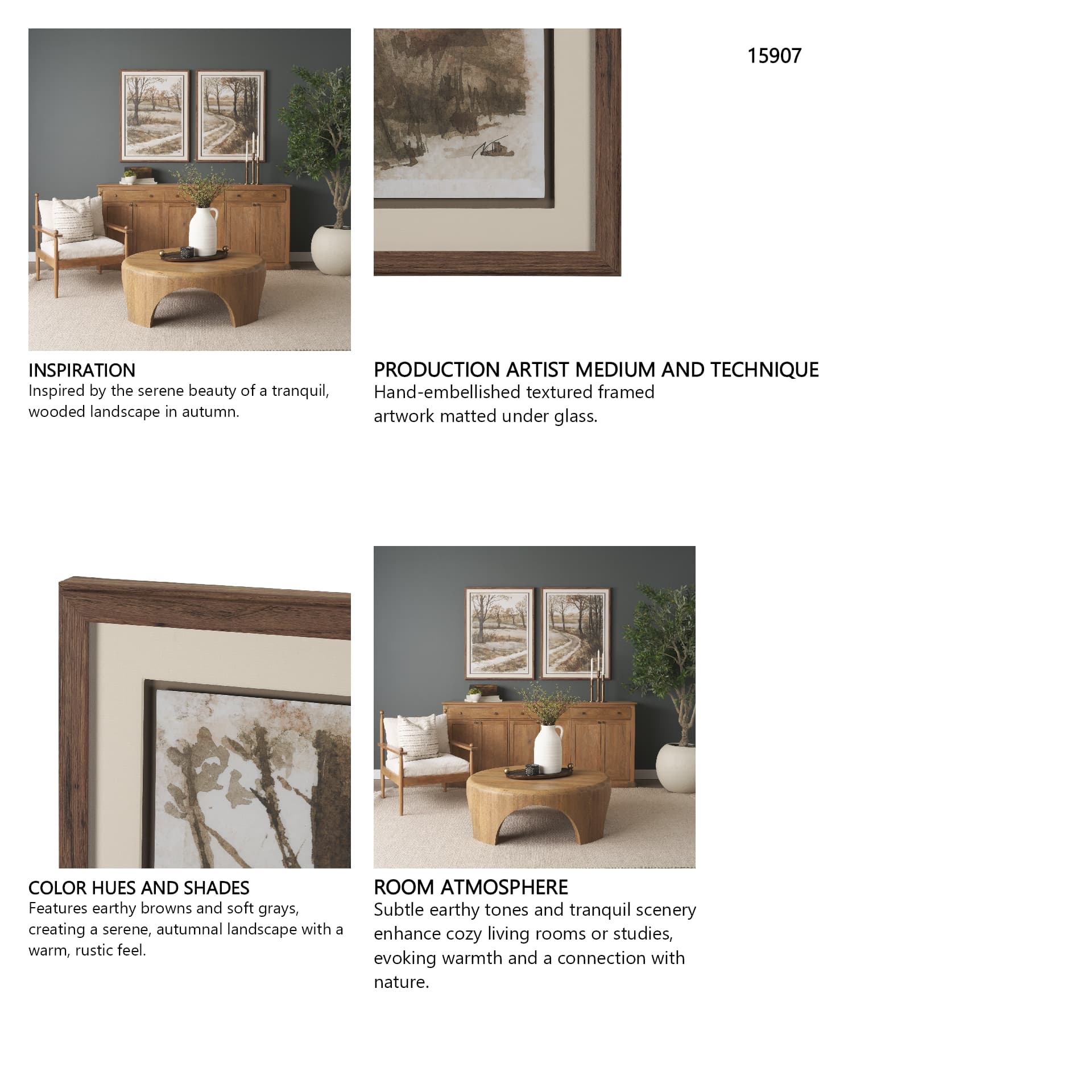 Meadow Memories I by Mercana Studio Hand Embelished Framed Artwork Matted under Glass — in a styled room