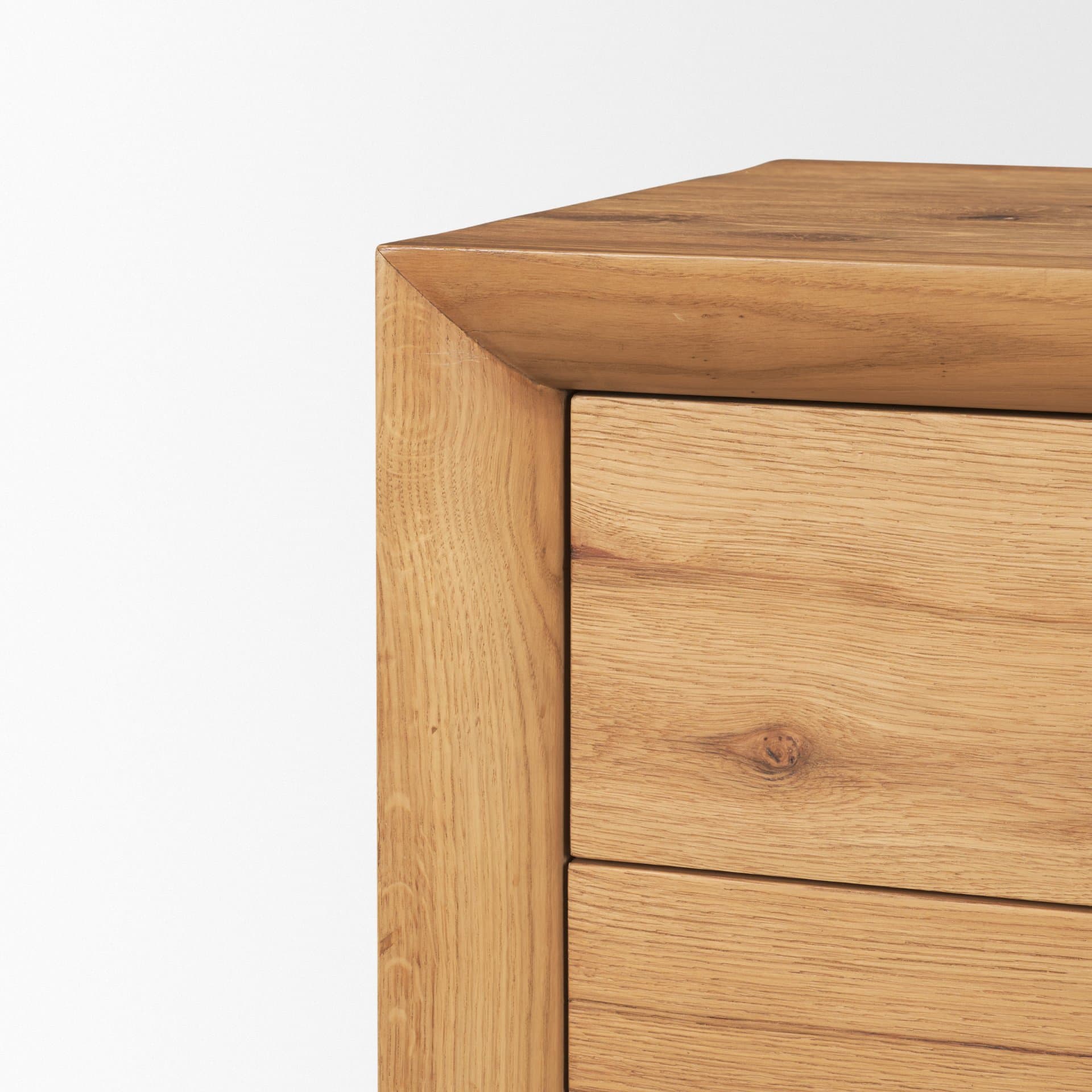 Belford 3-Drawer Light Brown Oak Wood Closed Nightstand — product photograph