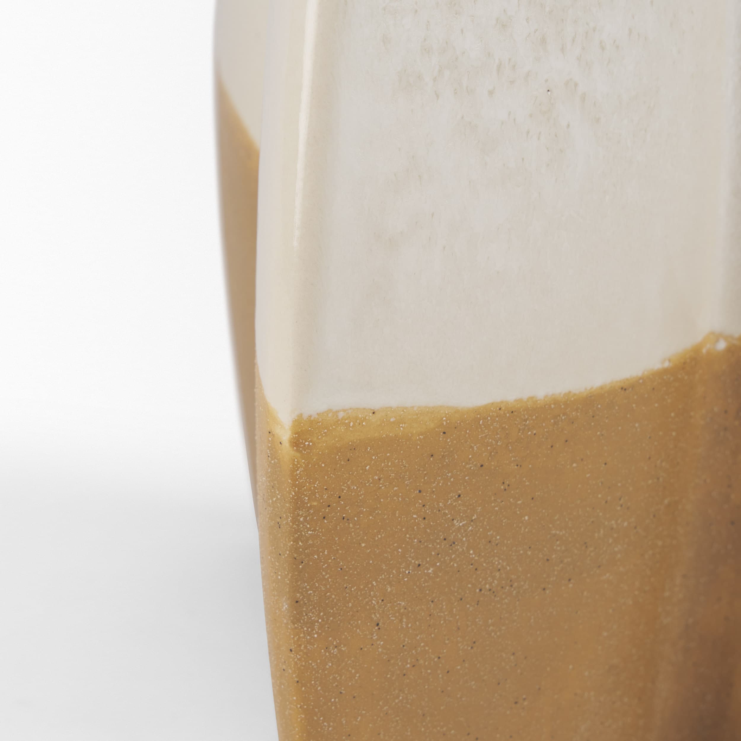 Vania Large Off White w/ Tan Textured Ceramic Vase — product photograph