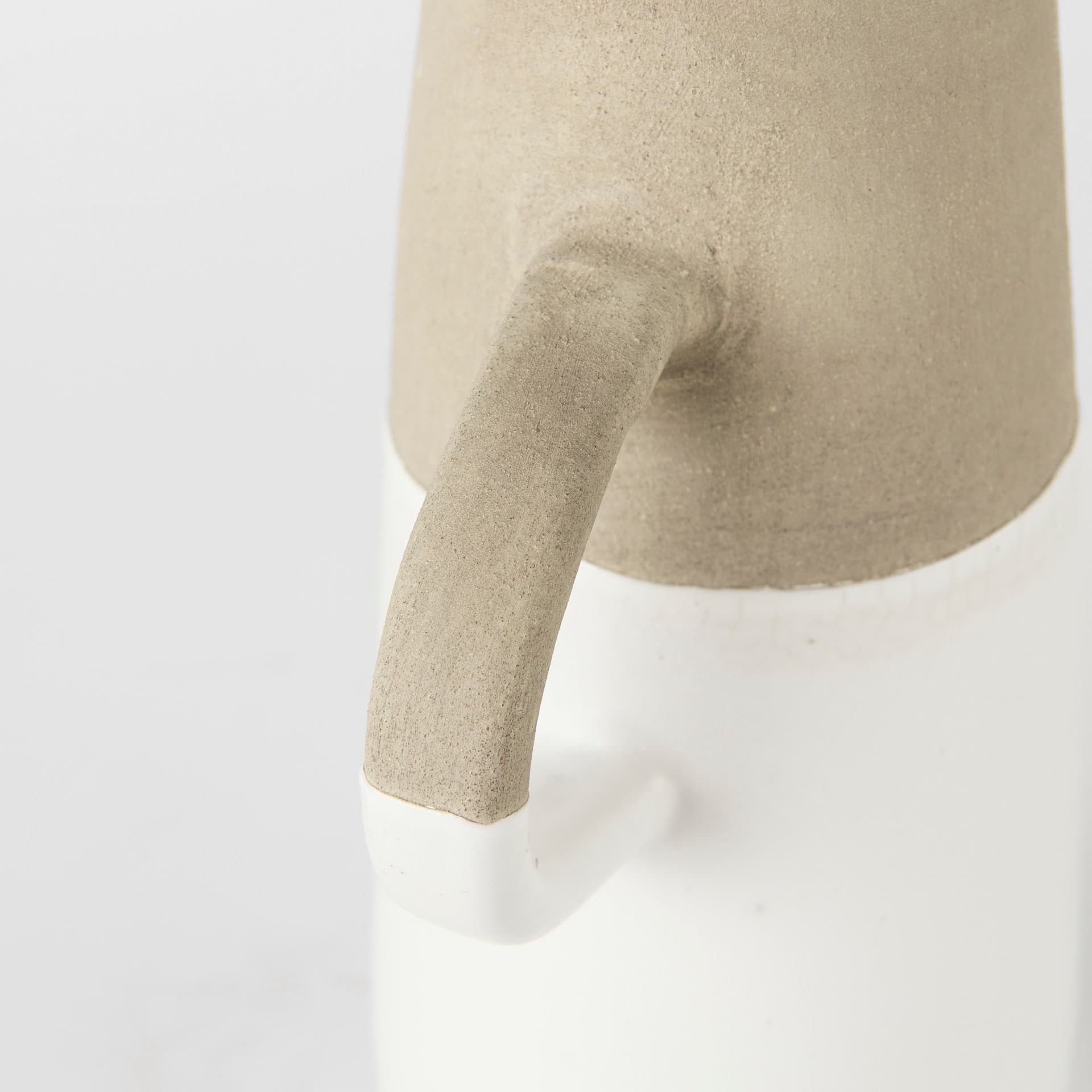 Garand Small 13H Two-Toned White Natural Ceramic Jug — product photograph