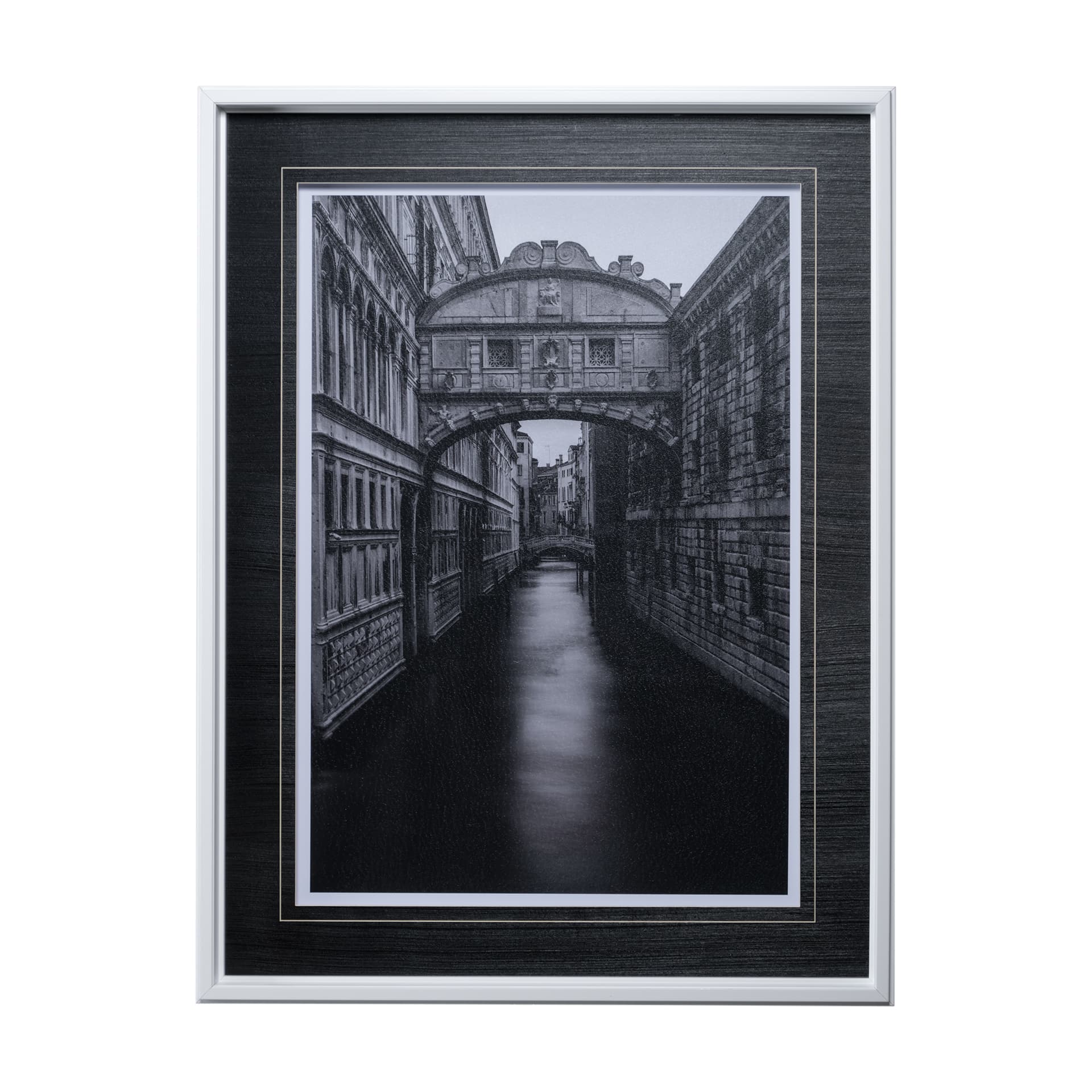 B&W Bridge of Sighs by Danny Head a Hand Embellished Textured Framed Photo Art Print Matted under Gl — product photograph