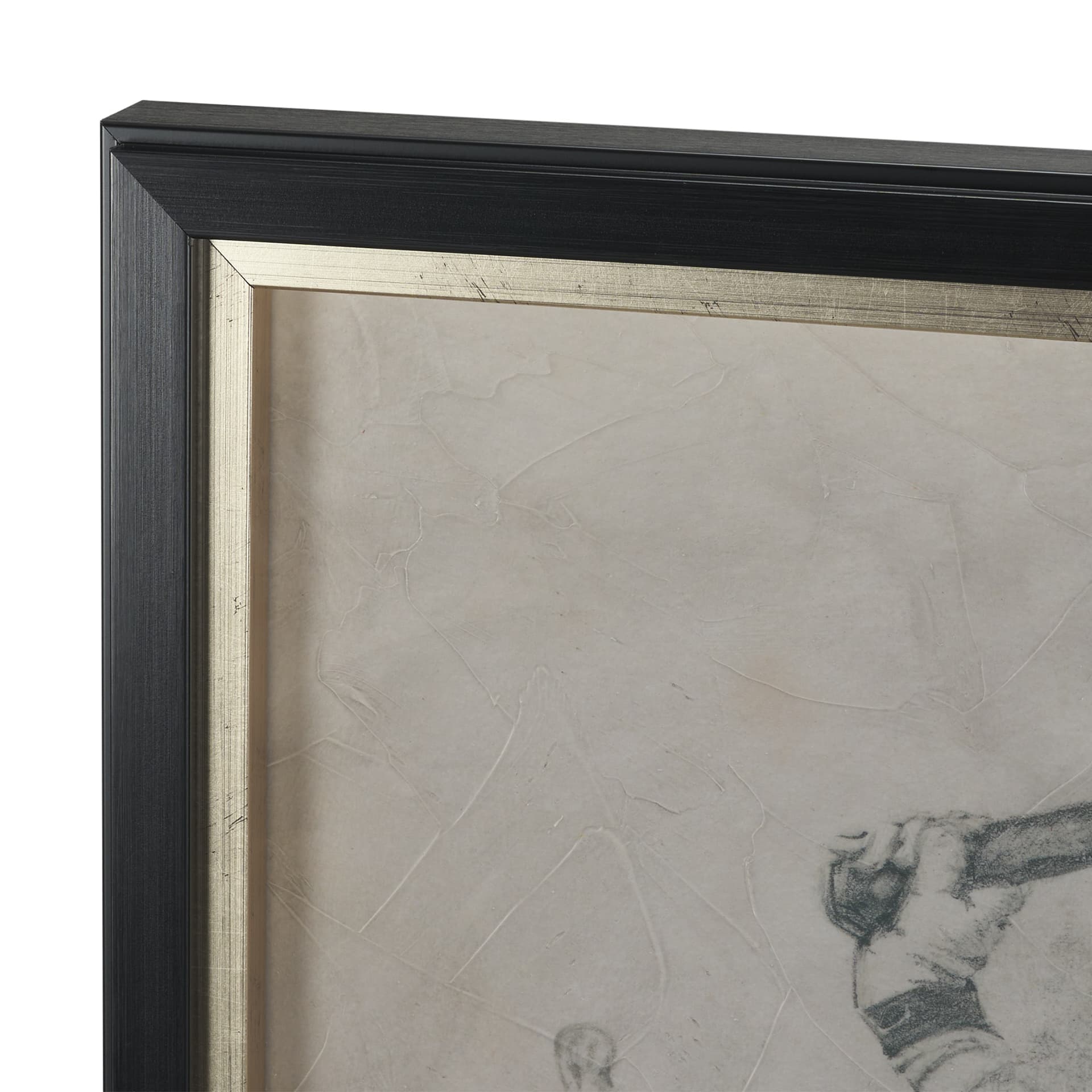 Polo Player II by Mercana Studio a Hand Embellished Textured Framed Art Print Matted under Glass — product photograph
