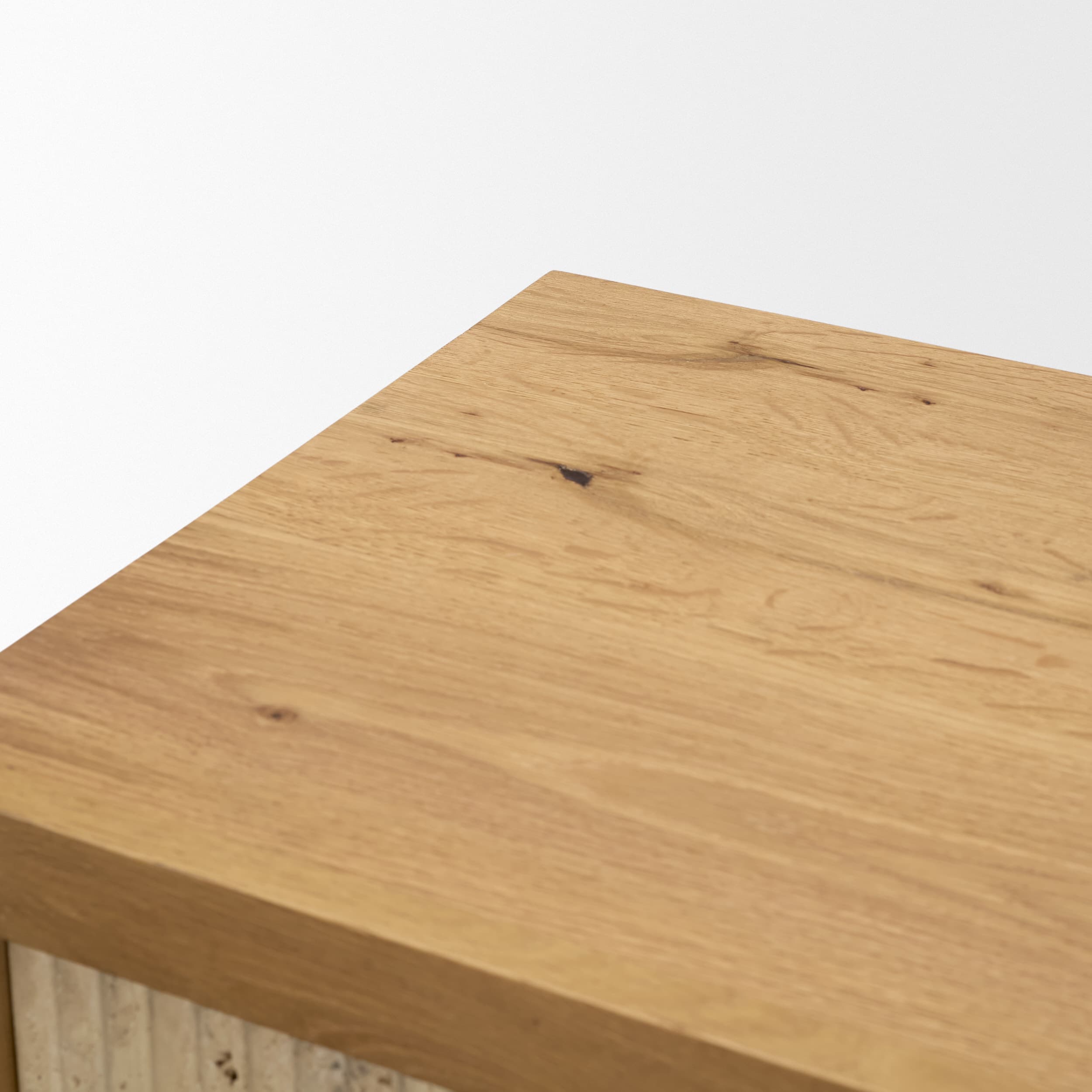Travona Oak Wood w/ Travertine 6 Drawer Dresser — product photograph