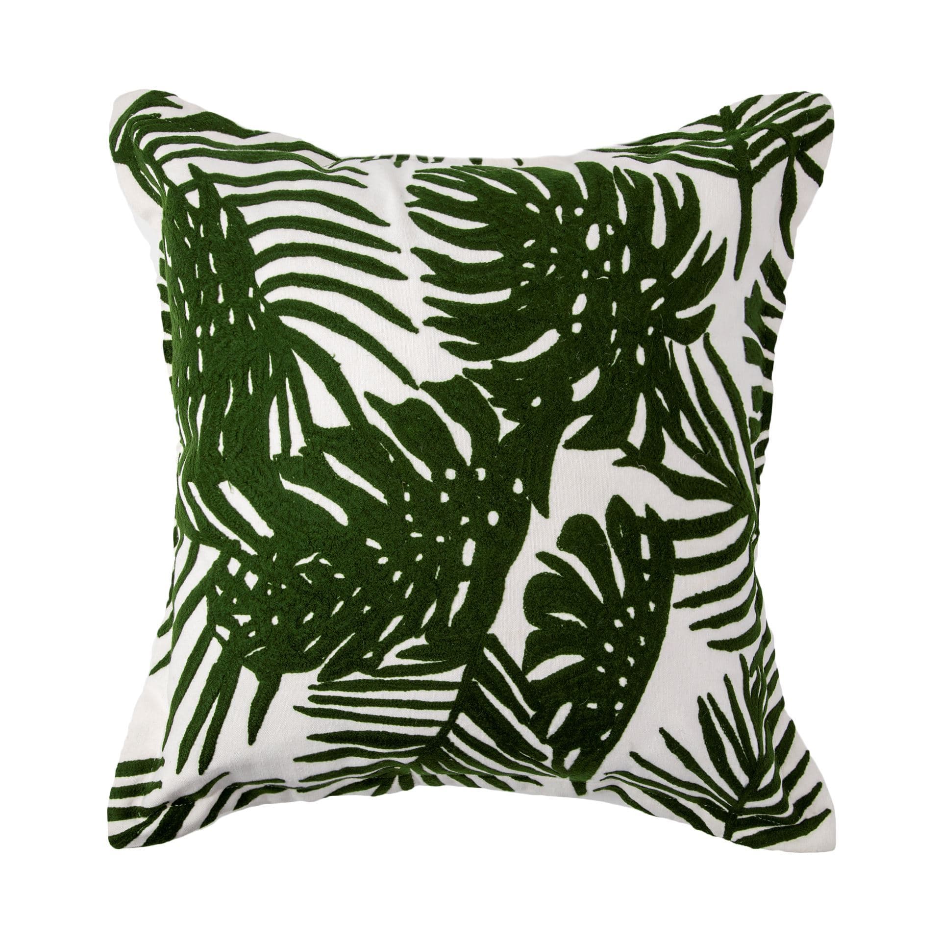 Boyle 20x20 Green Tropical Palm Leaf Pillow Cover — product photograph