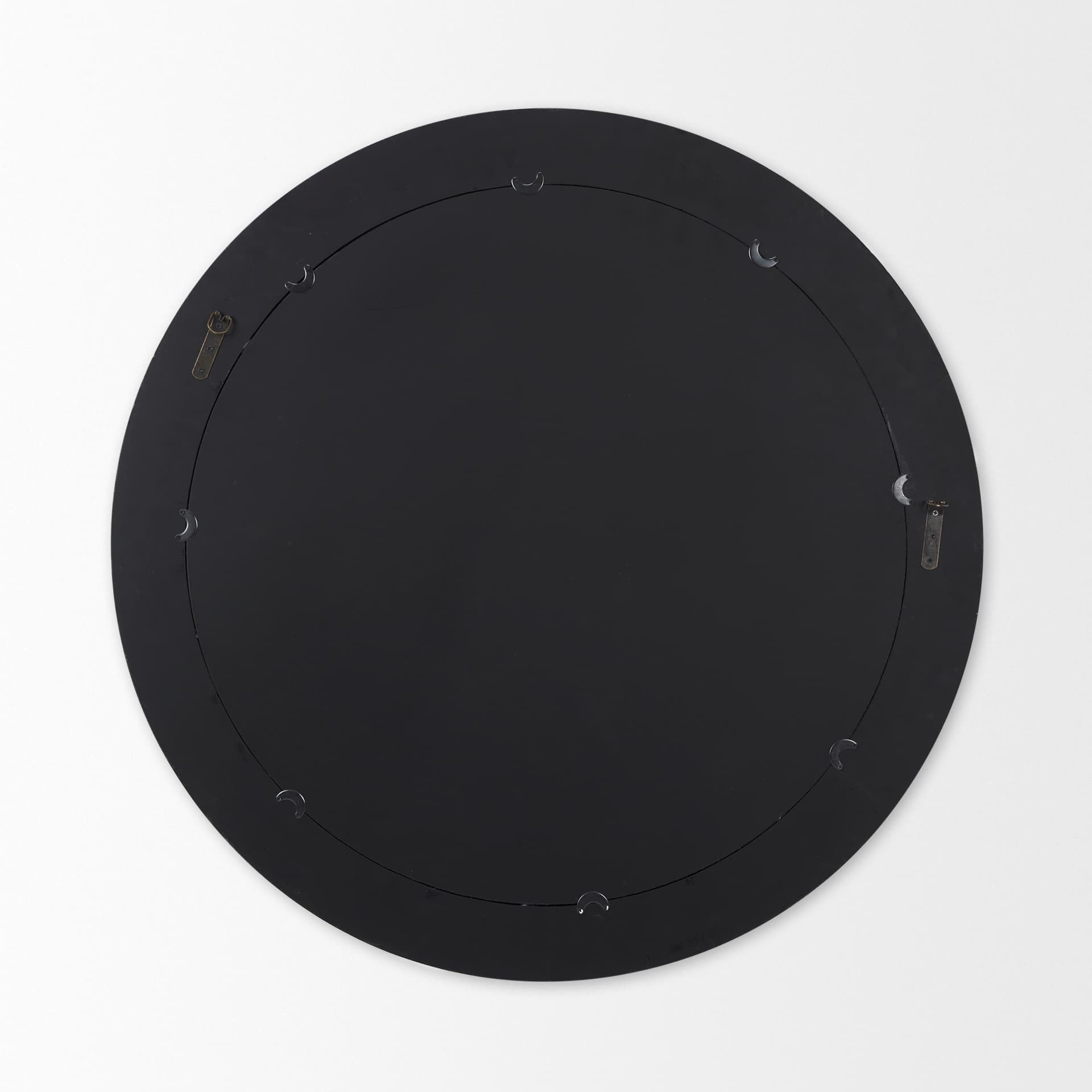 Sprocket Mirror 35" Round Natural Brown Wood Frame Mirror — product photograph