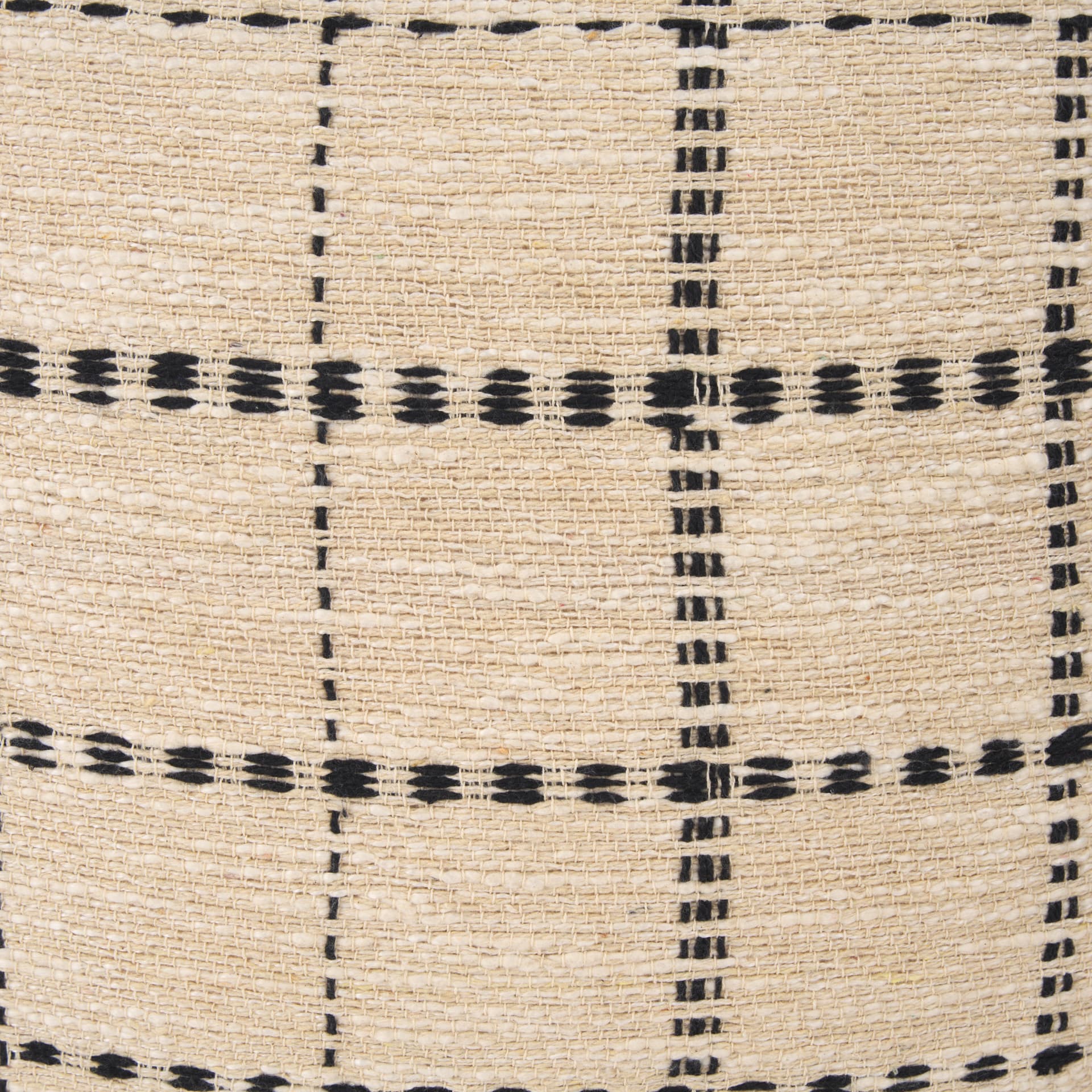 Jaela 14x26 Beige and Black Striped Lumbar Pillow Cover w/Down Filler — product photograph