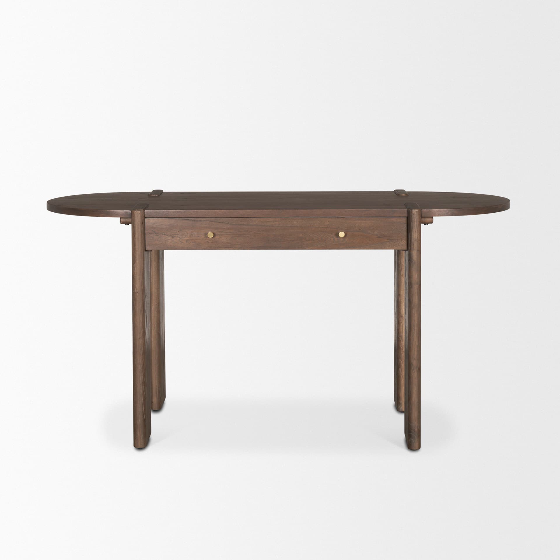 Sohan Dark Brown Elm Wood Oblong Desk — product photograph