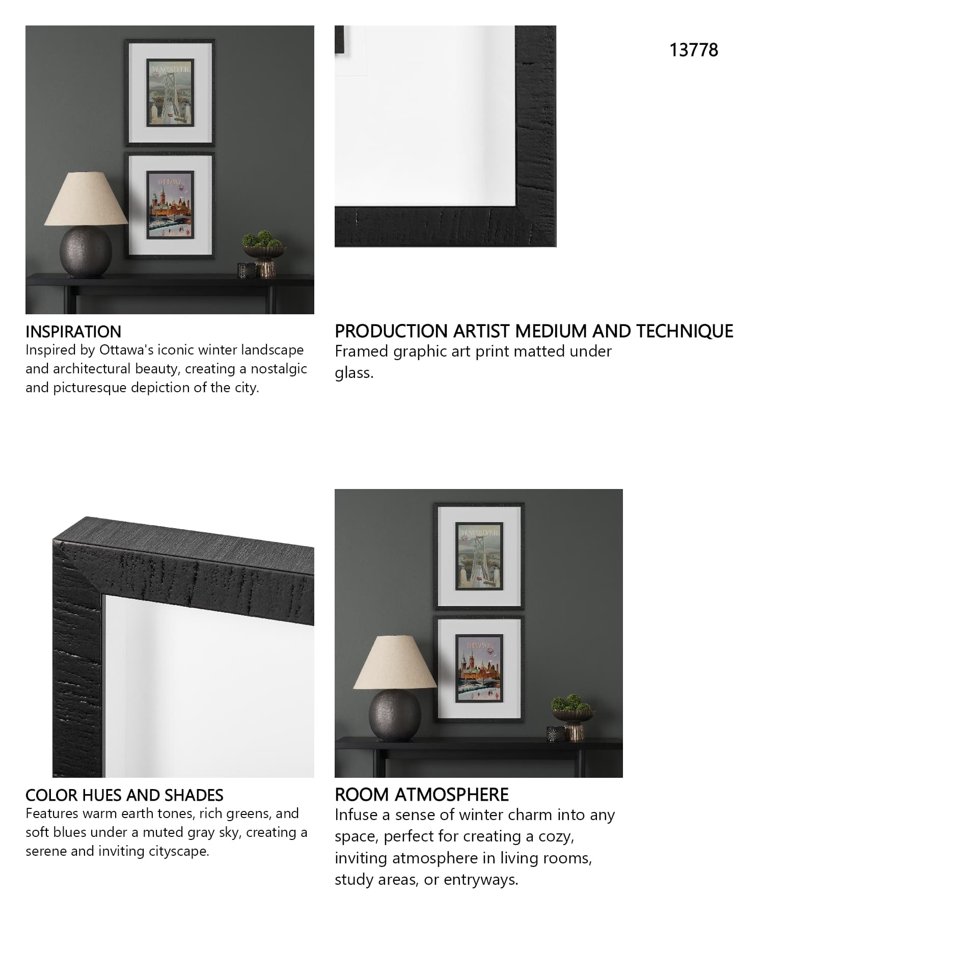Ottawa Go Canada (M) by Mercana Studio a Framed Art Print Matted under Glass — in a styled room