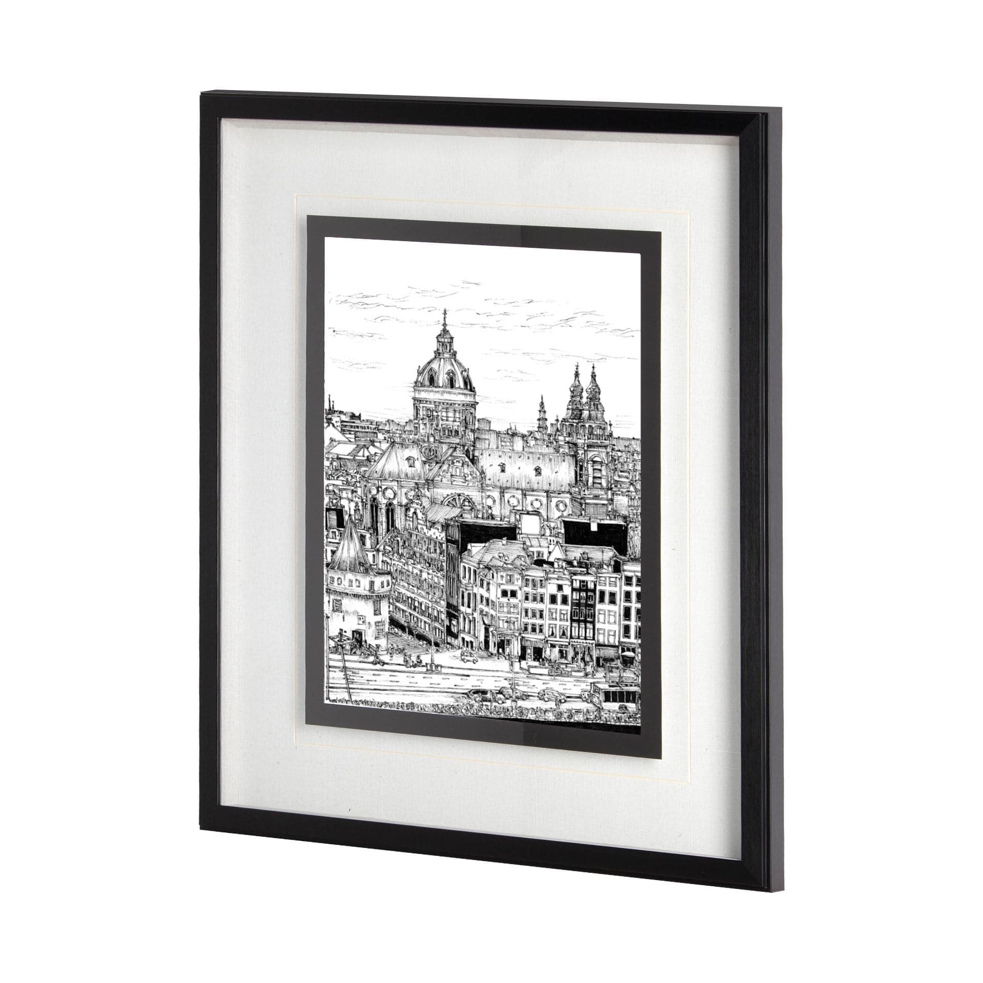 Tour of Europe V by Melissa Wang a Hand Embellished Textured Framed Art Print Matted under Glass — product photograph
