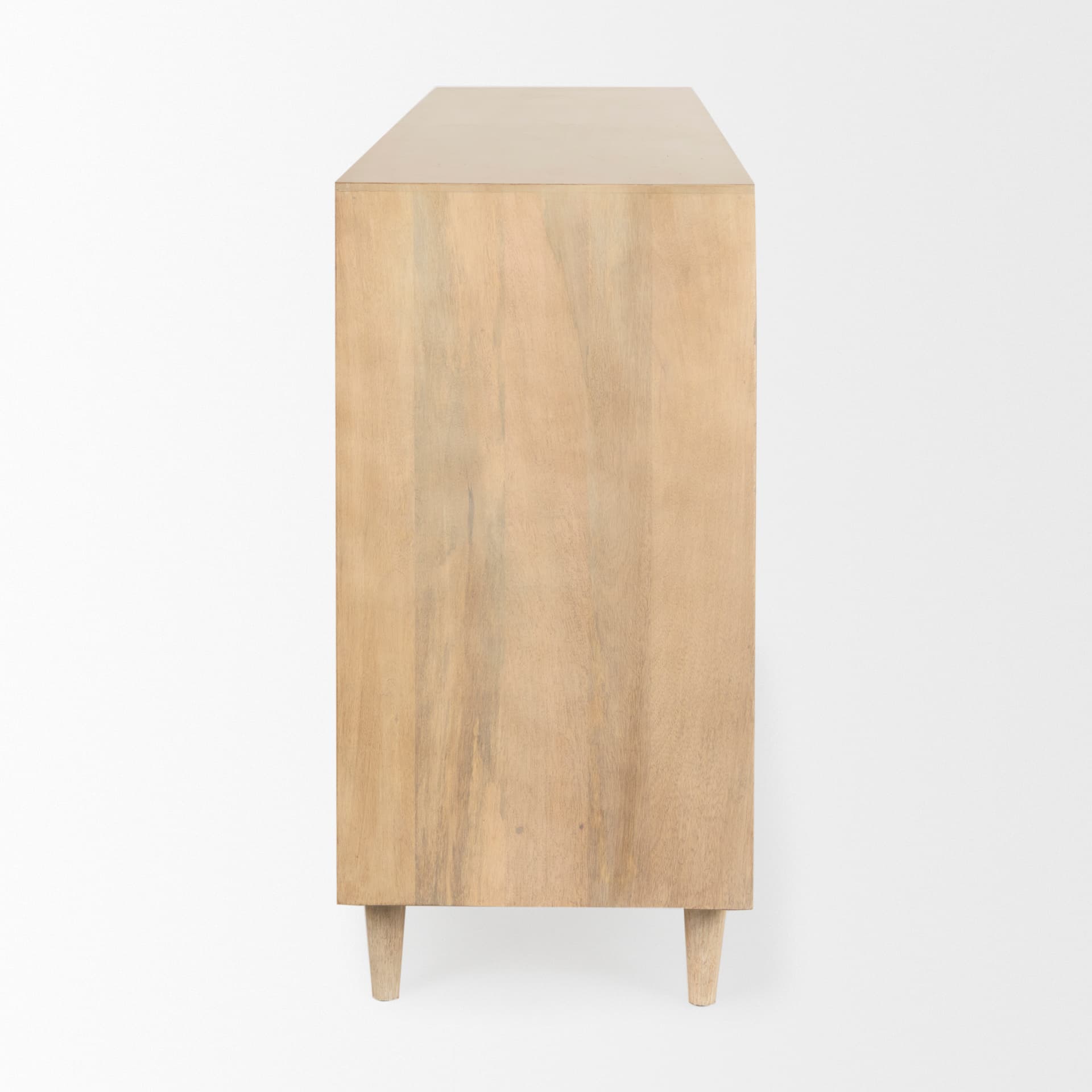 Tucker Light Brown Wood w/ Carved Arch Pattern 4 Door Sideboard — product photograph