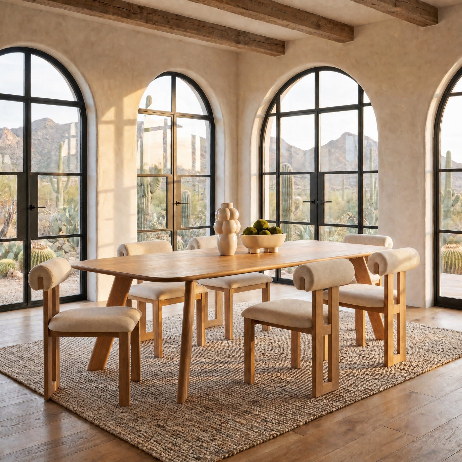 Welborn 84"L x 42"W Rectangular Dining Table | Modern | Light Brown Wood | Seats 8 — product photograph