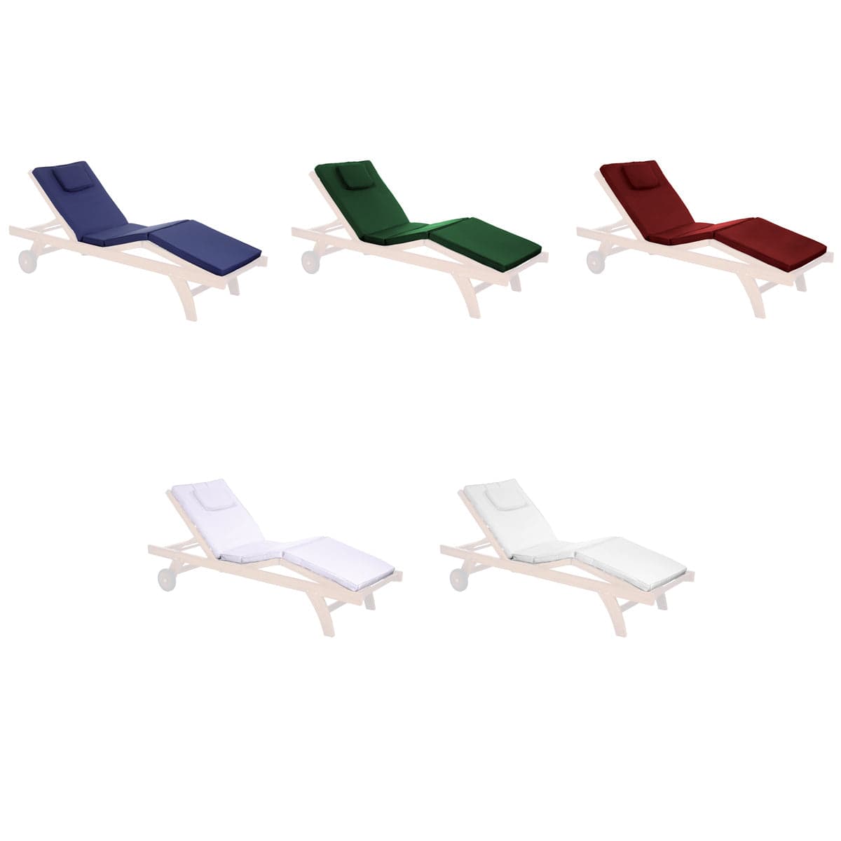 Chaise Lounger White Cushion TC70-W — product photograph