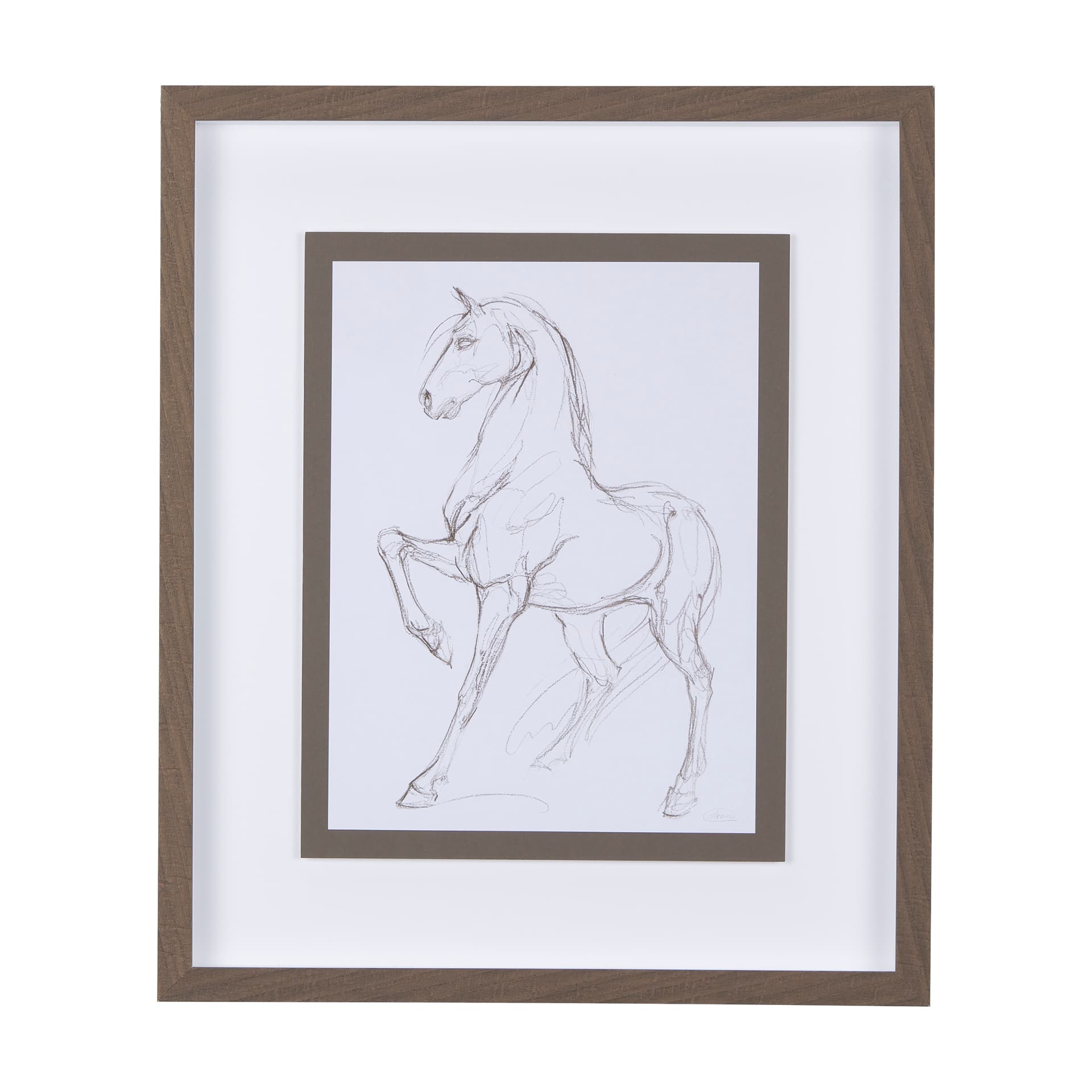 Horse II by Mercana Studio a Hand Embellished Textured Framed Art Print Matted under Glass — product photograph