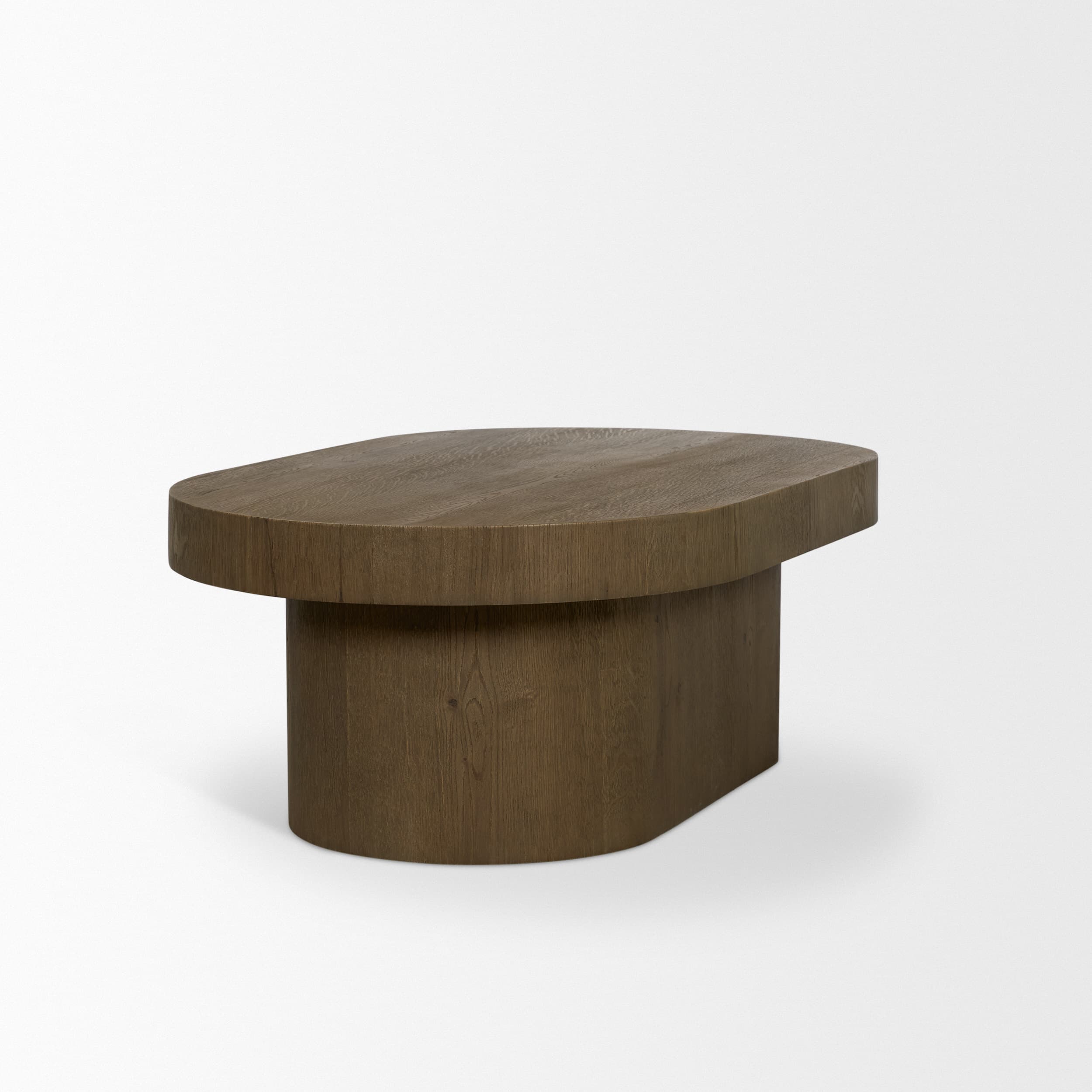 Lyonne Oblong Medium Brown Oak Wood Coffee Table — product photograph