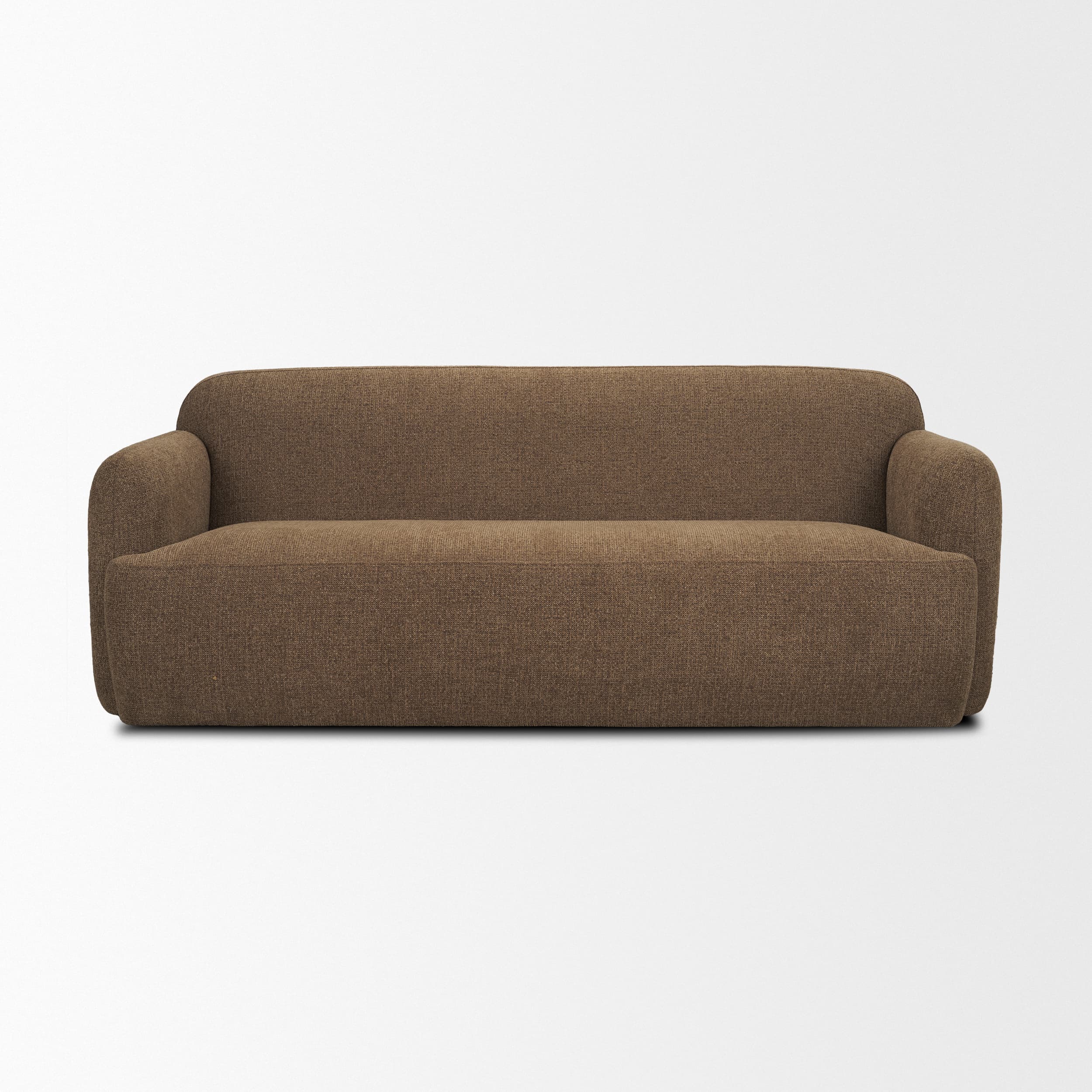 Saga Textured Brown Plush Fabric 3 Seater Sofa — product photograph