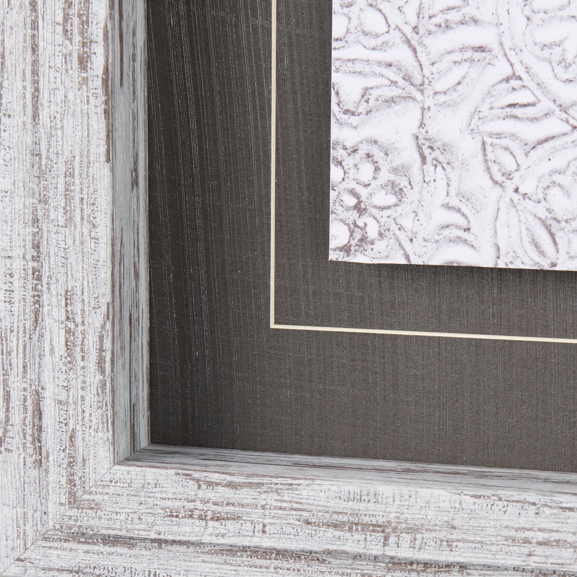 Vintage Tile Collection IV by Mercana Studio a Hand Embellished Textured Framed Art Print — product photograph