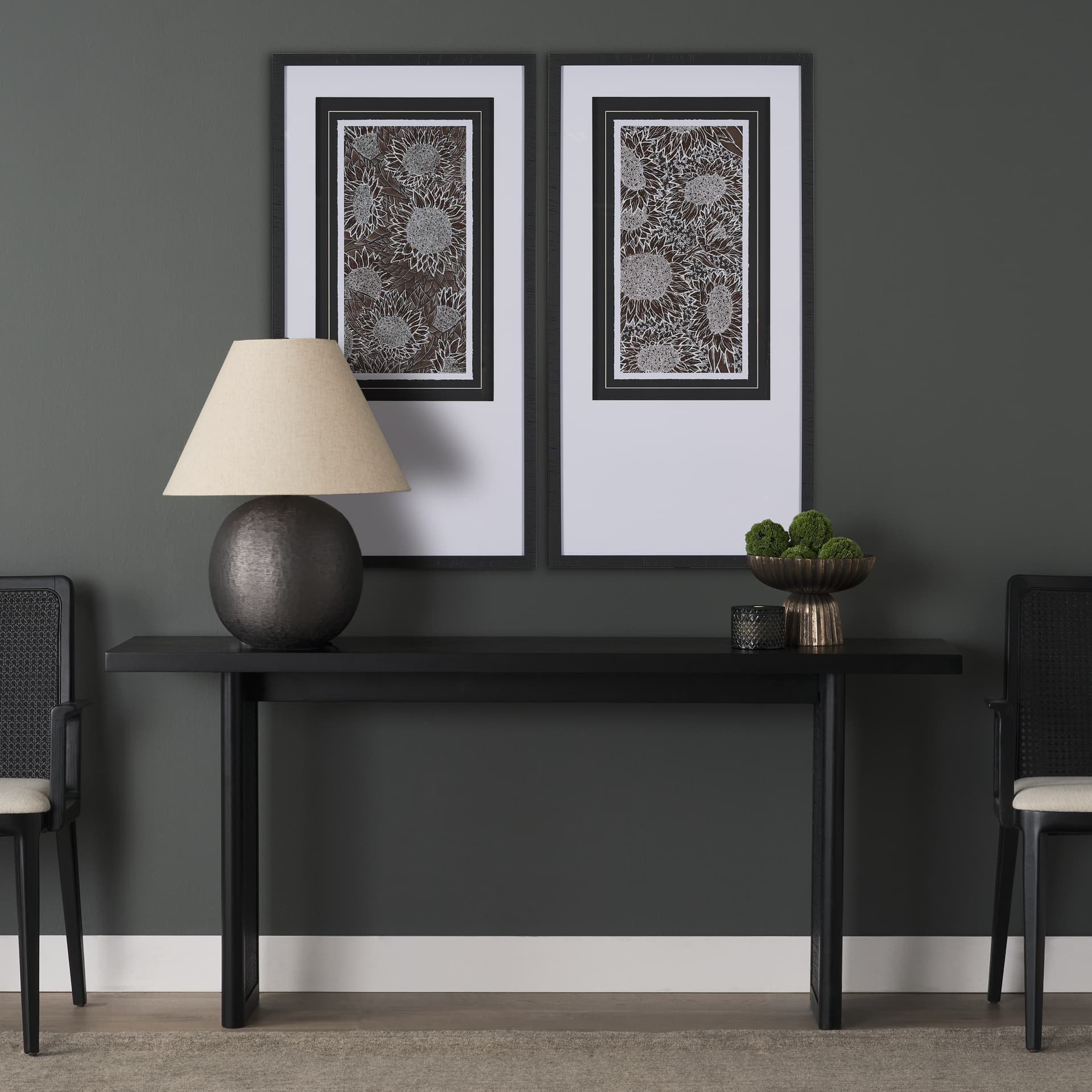 Sunflower Fest II by Mercana Studio a Hand Embellished Textured Framed Art Print Matted under Glass — product photograph