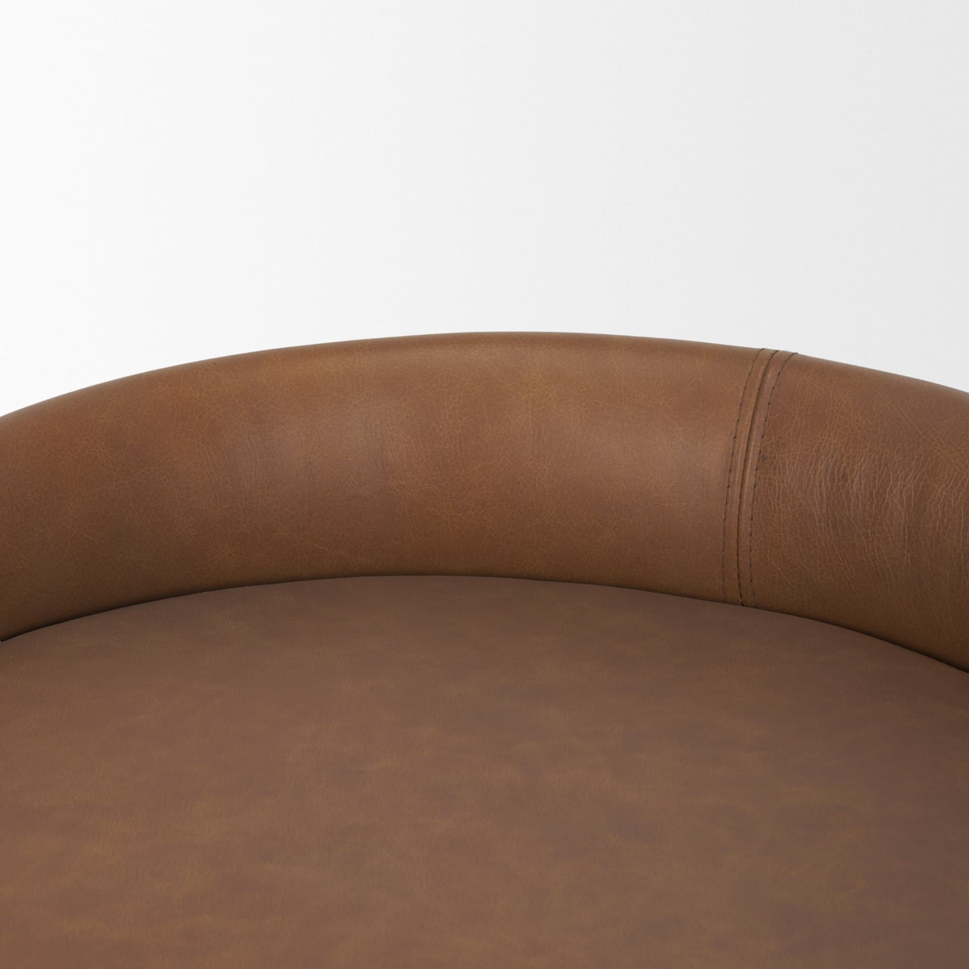 Hollyfield Backless 24.75in Seat Counter Stool | Cognac Brown Leather — product photograph