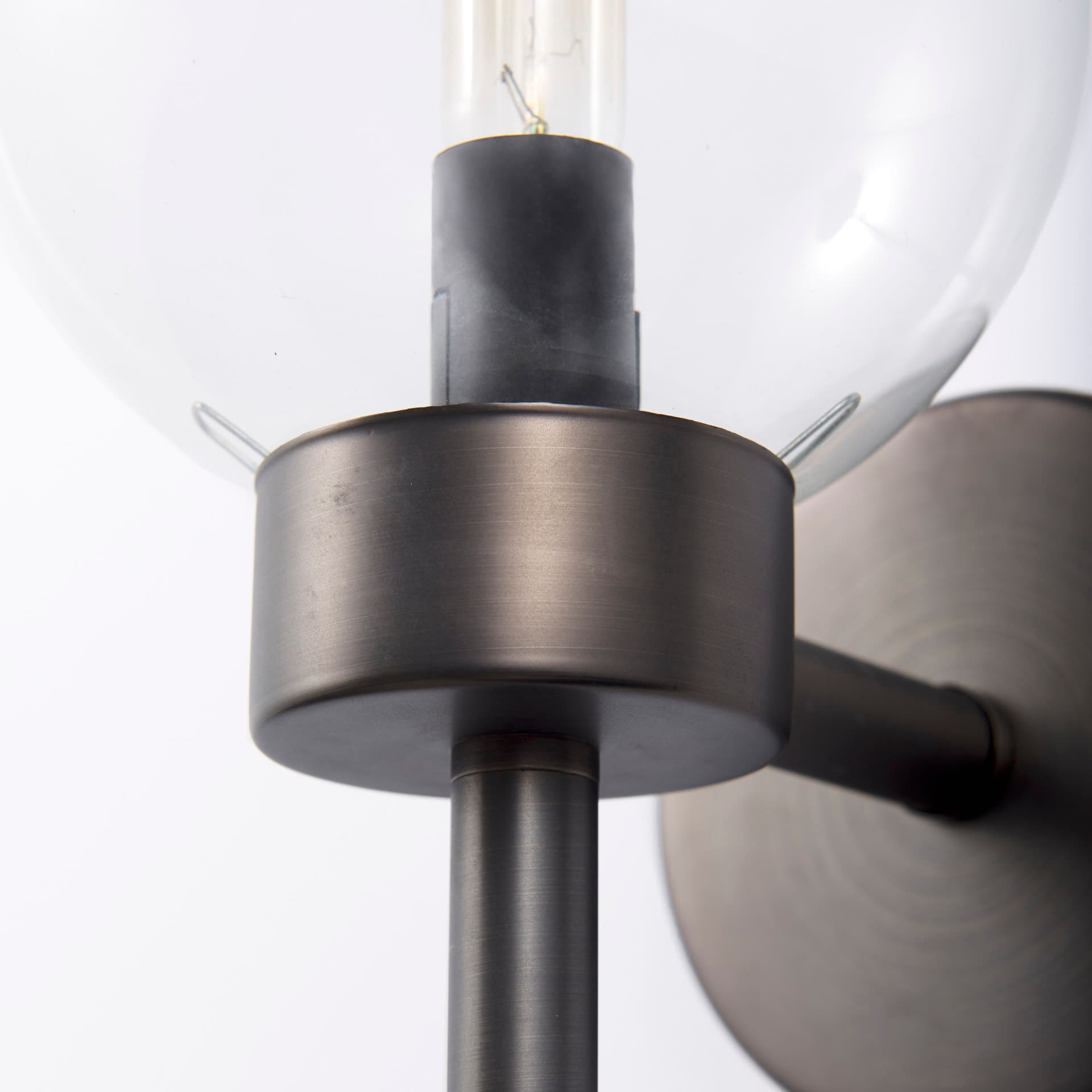 Boltern II 6x12 Black Toned Glass Globe Wall Sconce — product photograph