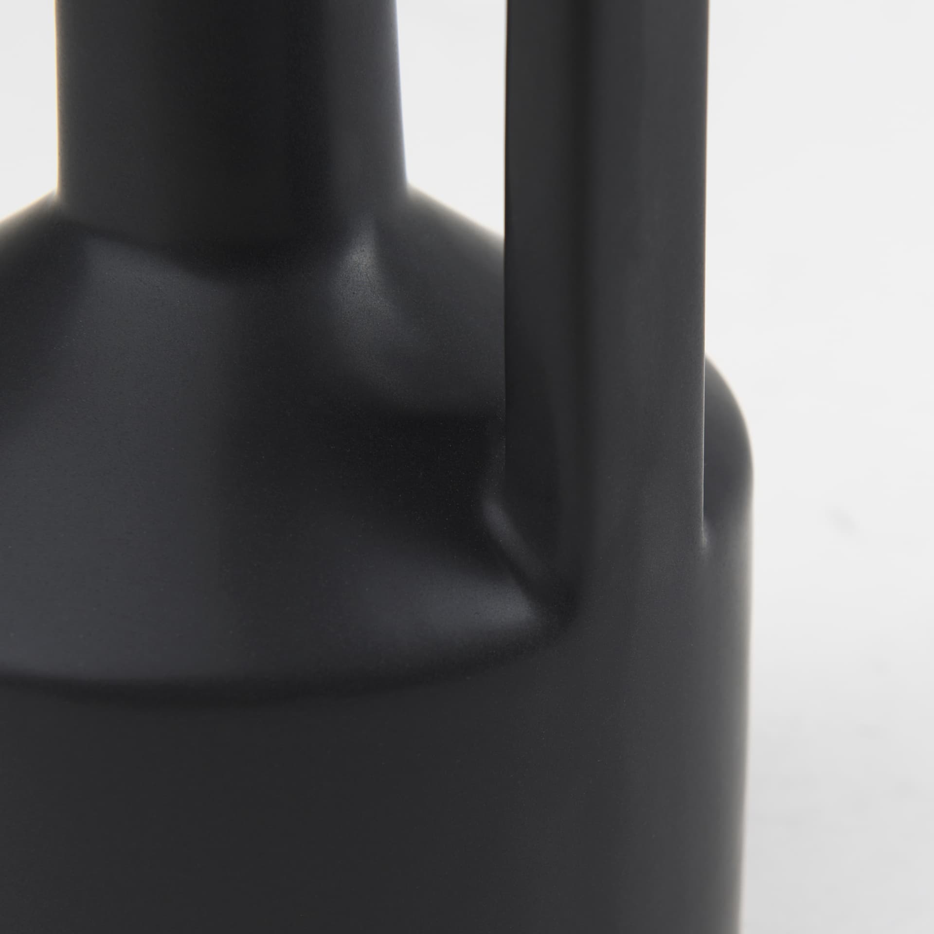 Burton 10.8H Small Matte Black Ceramic Jug Vase — product photograph