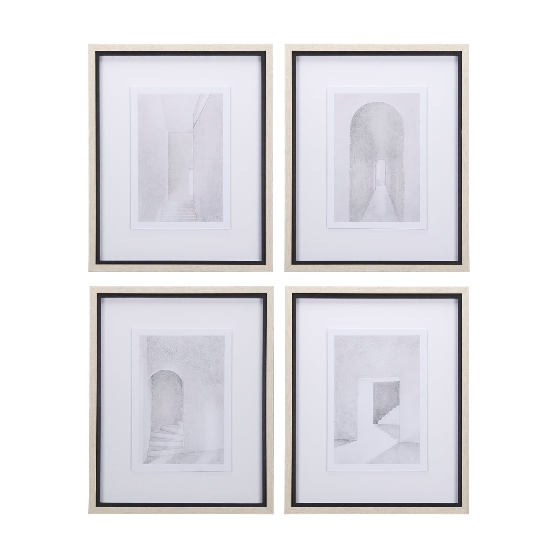 Corridor IV by Mercana Studio a Hand Embellished Textured Framed Art Print Matted under Glass — product photograph