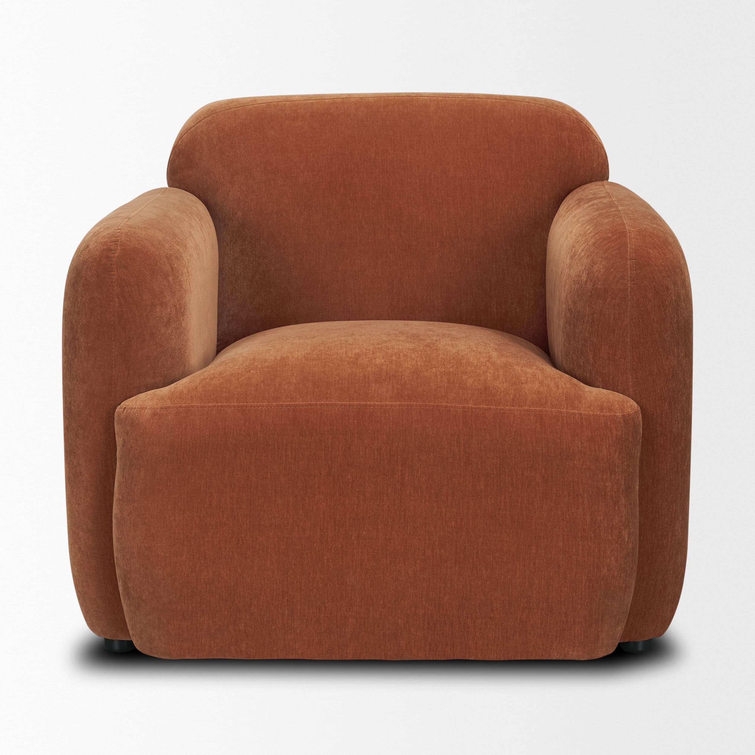 Saga Stonewashed Rust Chenille Fabric Upholstered Chair — product photograph