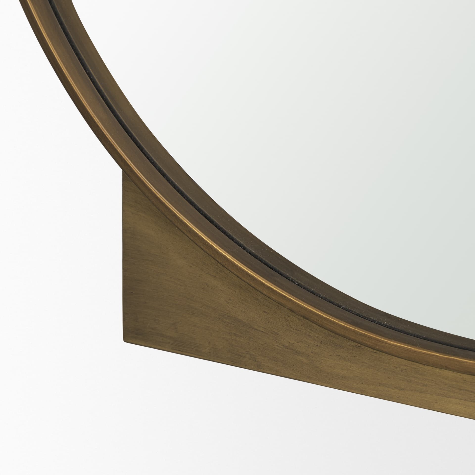 Tillie Round Brushed Gold Metal Frame Wall Mirror — product photograph