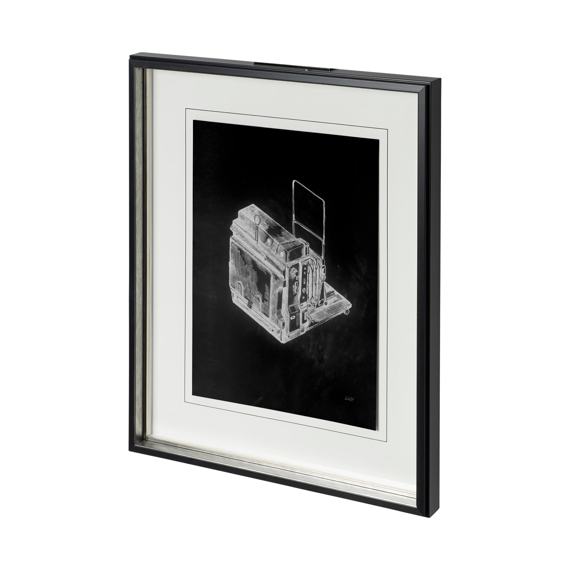 Pacemaker Black II by Alarm a Hand Embellished Textured Framed Art Print Matted under Glass — product photograph