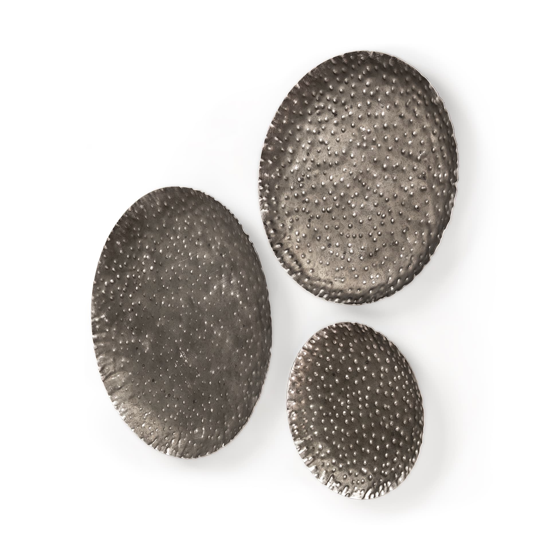Lanx Set of 3 Decorative Black/Grey Metal Plates — product photograph