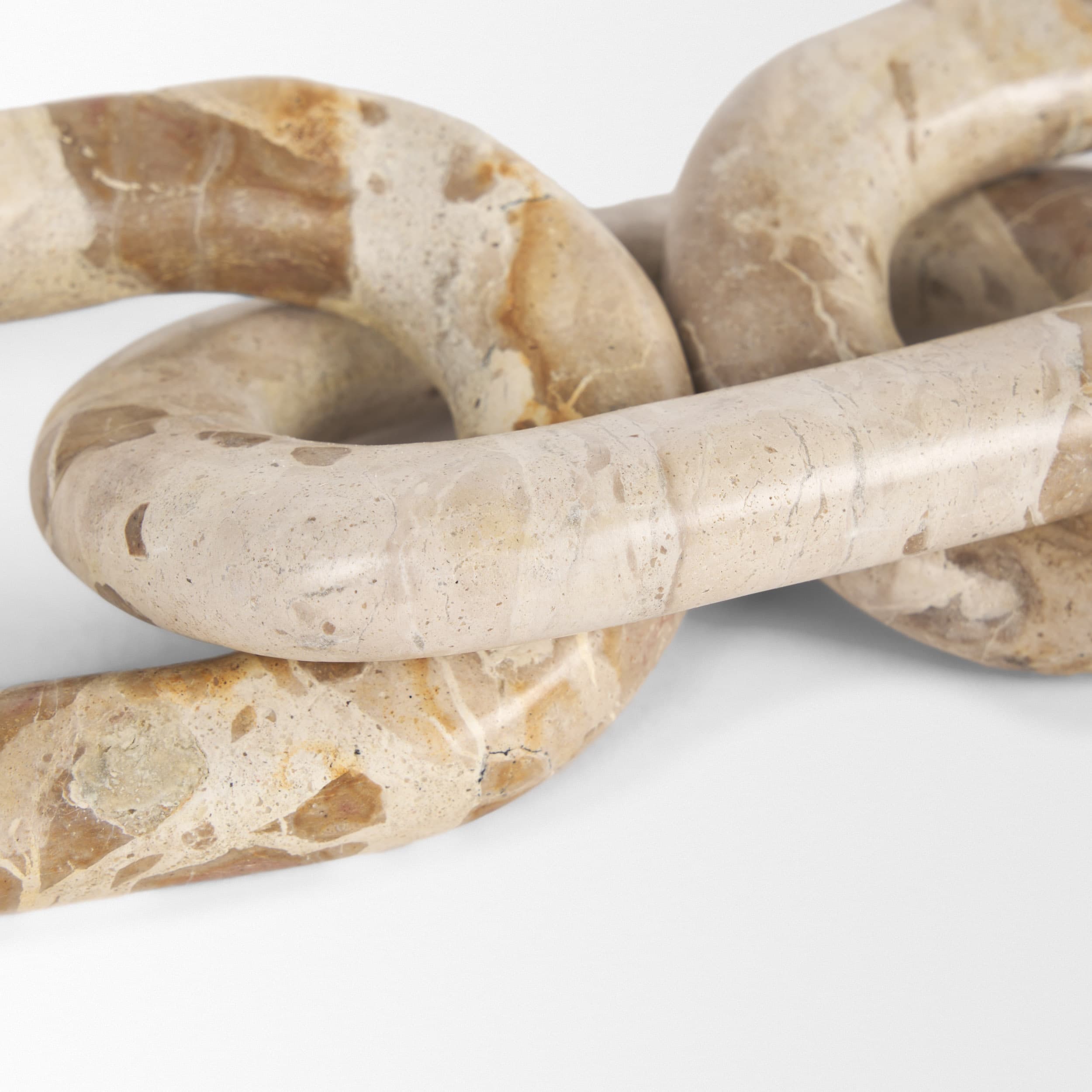 Reinir Beige Marble Chain Link Decorative Object — product photograph