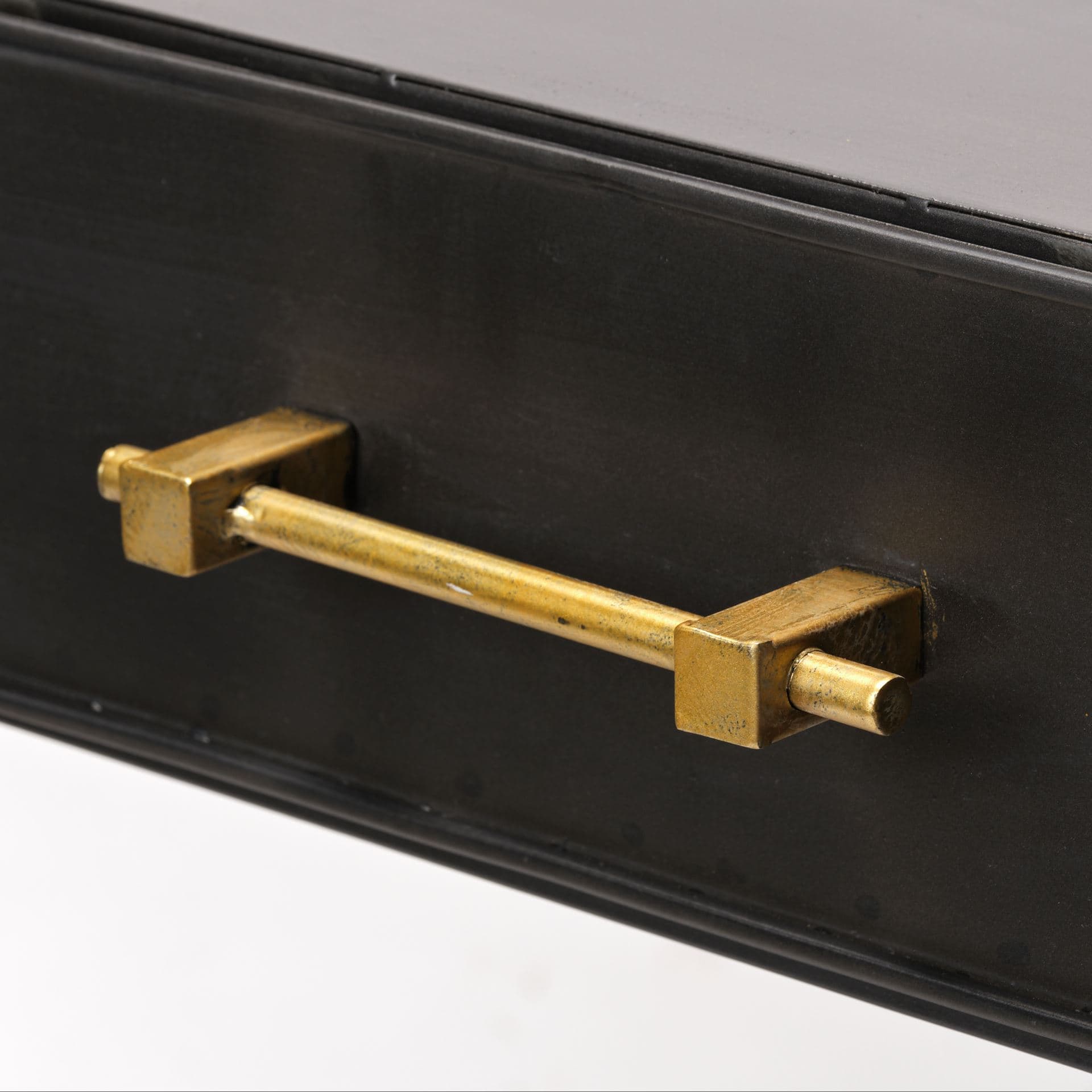 Vince 51L x 18W Black Metal W/Gold Accents 3 Drawer Office Desk — product photograph
