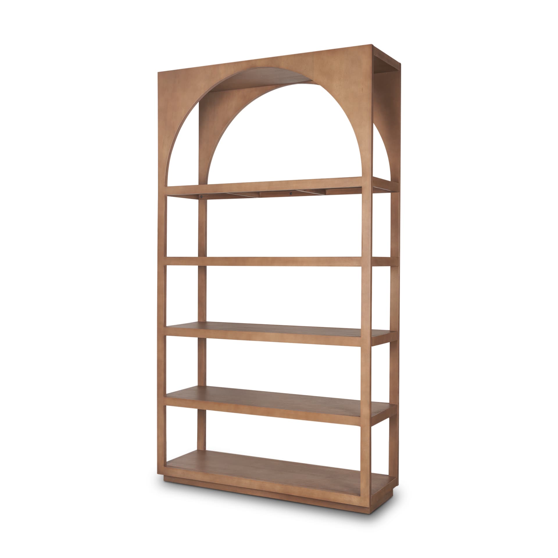 Bela Arched Shelving Unit Medium Brown Wood — product photograph