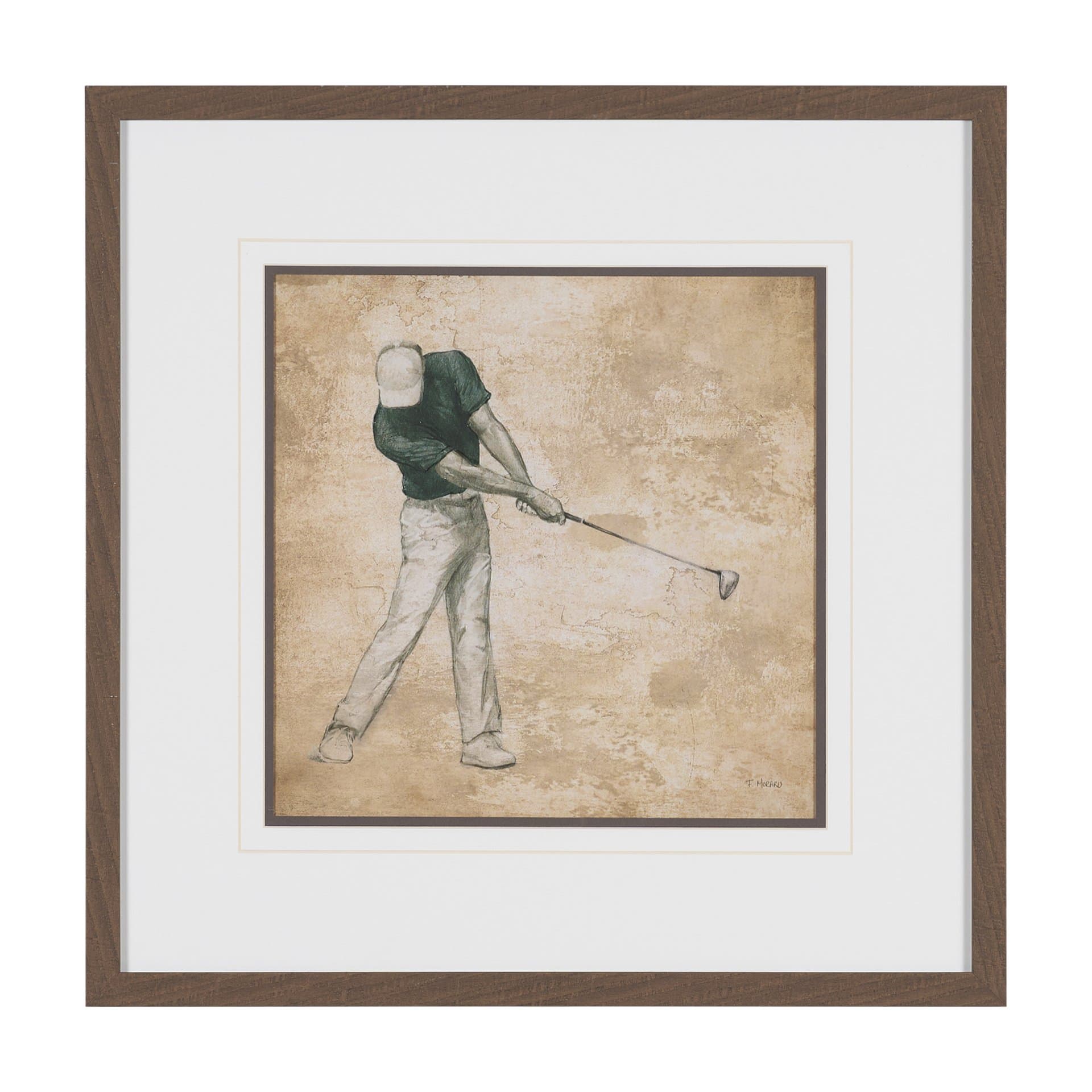 Golf Swing II by Mercana Studio Hand-Embellished Framed Artwork Matted under Glass — product photograph