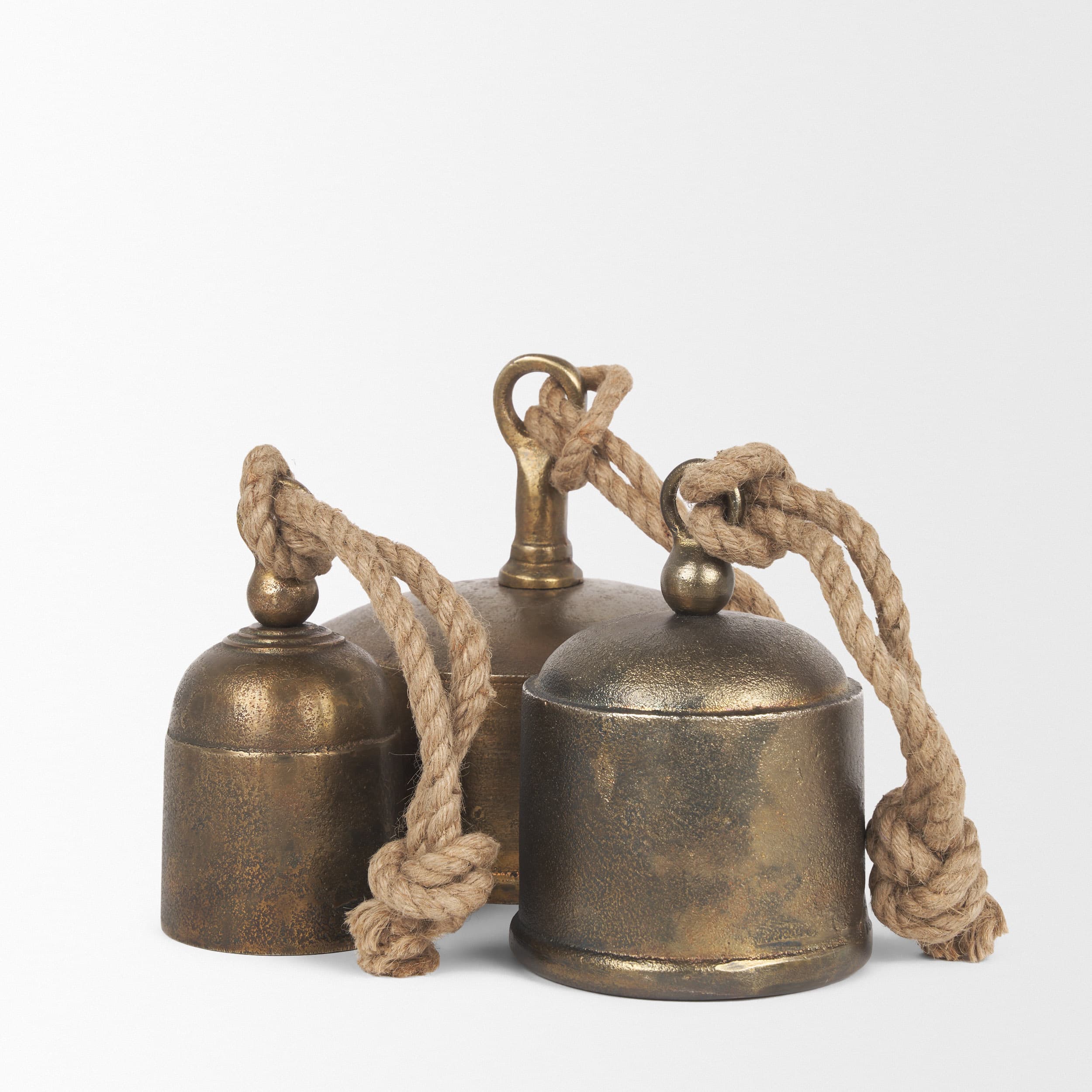 Quincy Small Gold Metal Decorative Bell Object — product photograph