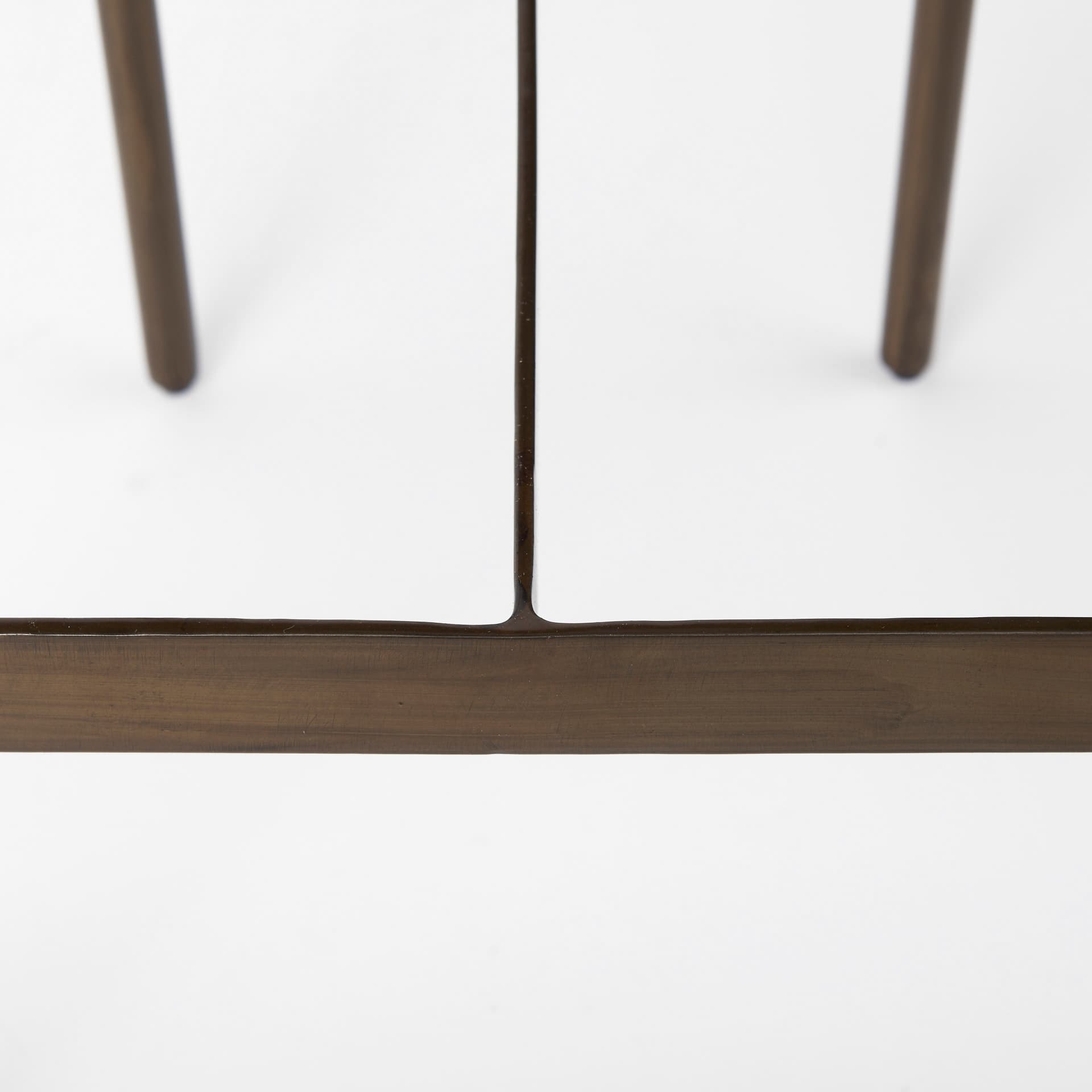 Millie Backless 30in Seat Bar Stool | Gray Hair-On-Hide w/ Gold Metal — product photograph