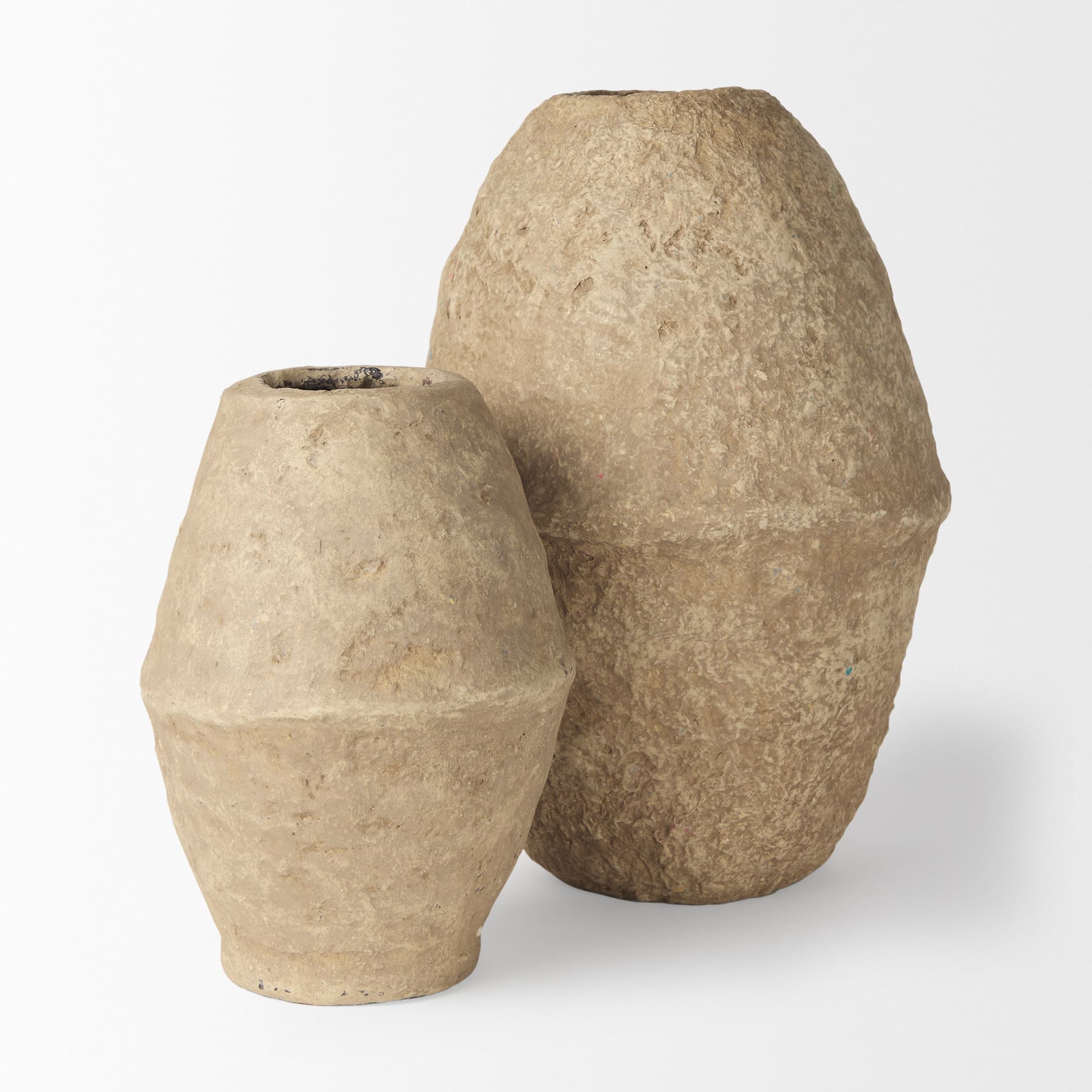 Rundal Small Beige Paper Mache Vase — product photograph