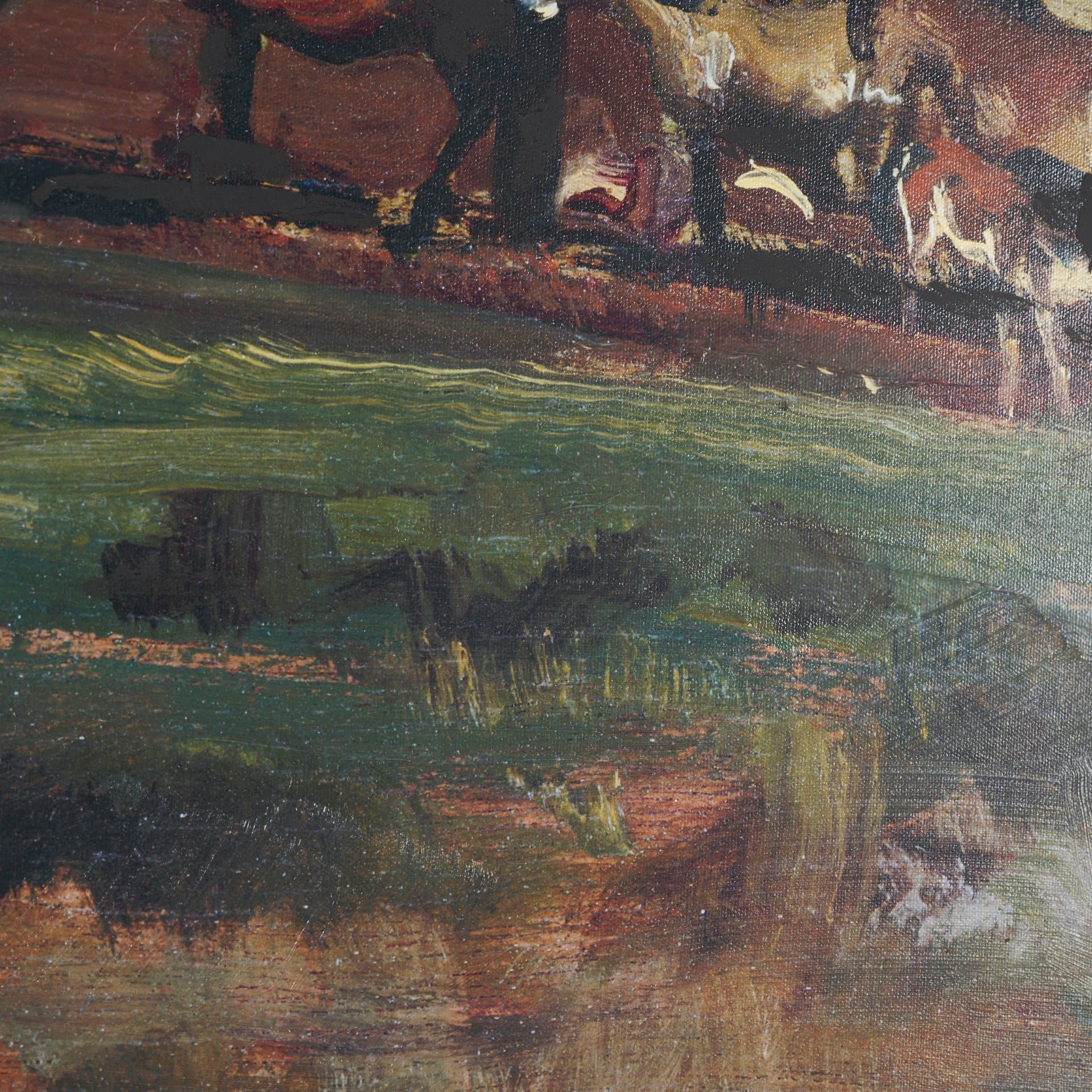 Exmoor Ponies by Sir Alfred Munnings Hand-Embellished Framed Artwork Matted under Glass — product photograph