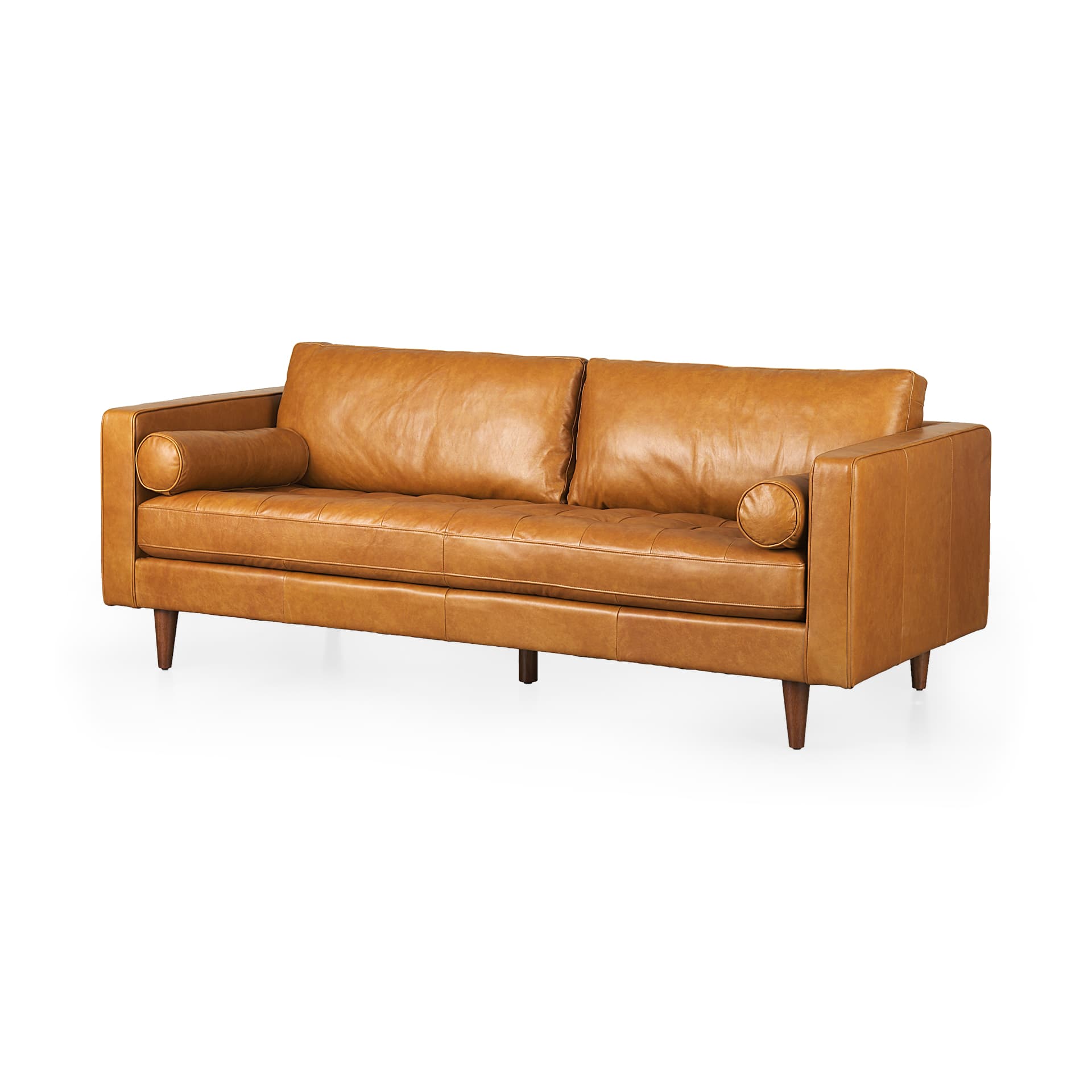 Svend 88.0L x 38.0W x 34.0H Tan Leather Sofa — product photograph