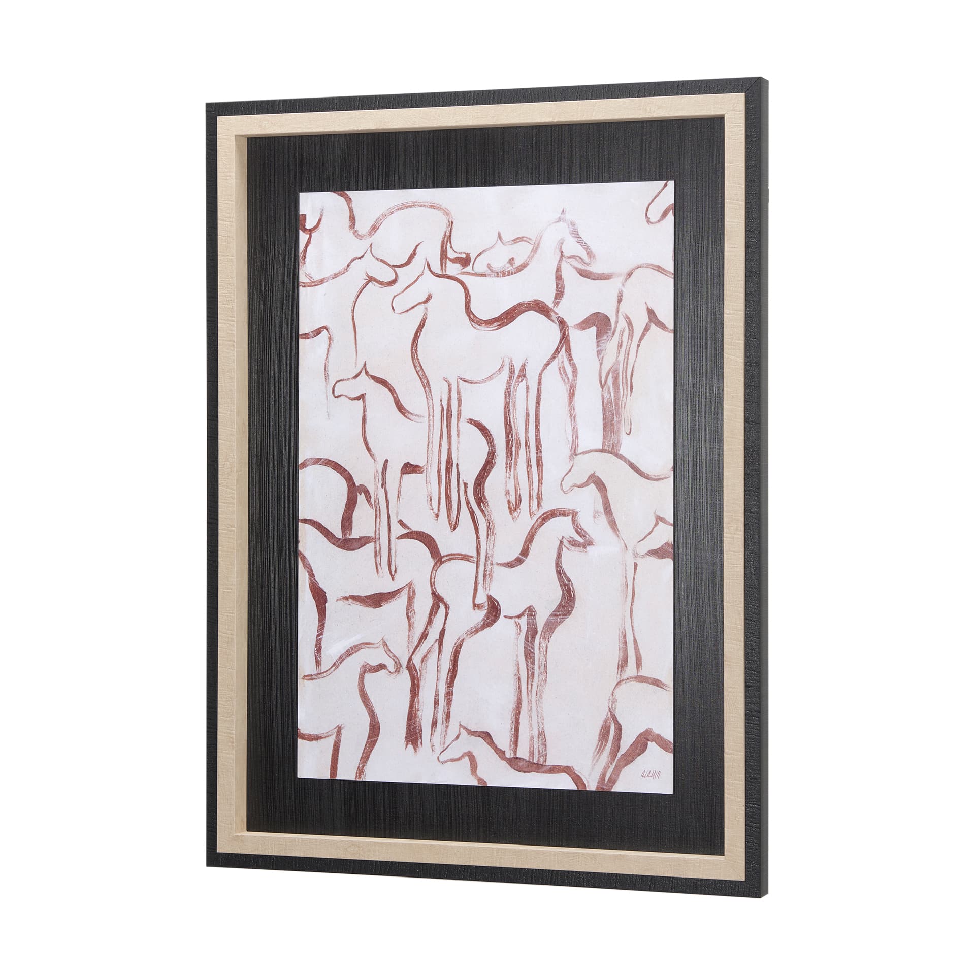 Horse Herd III by Mercana Studio a Hand Embellished Textured Framed Art Print — product photograph