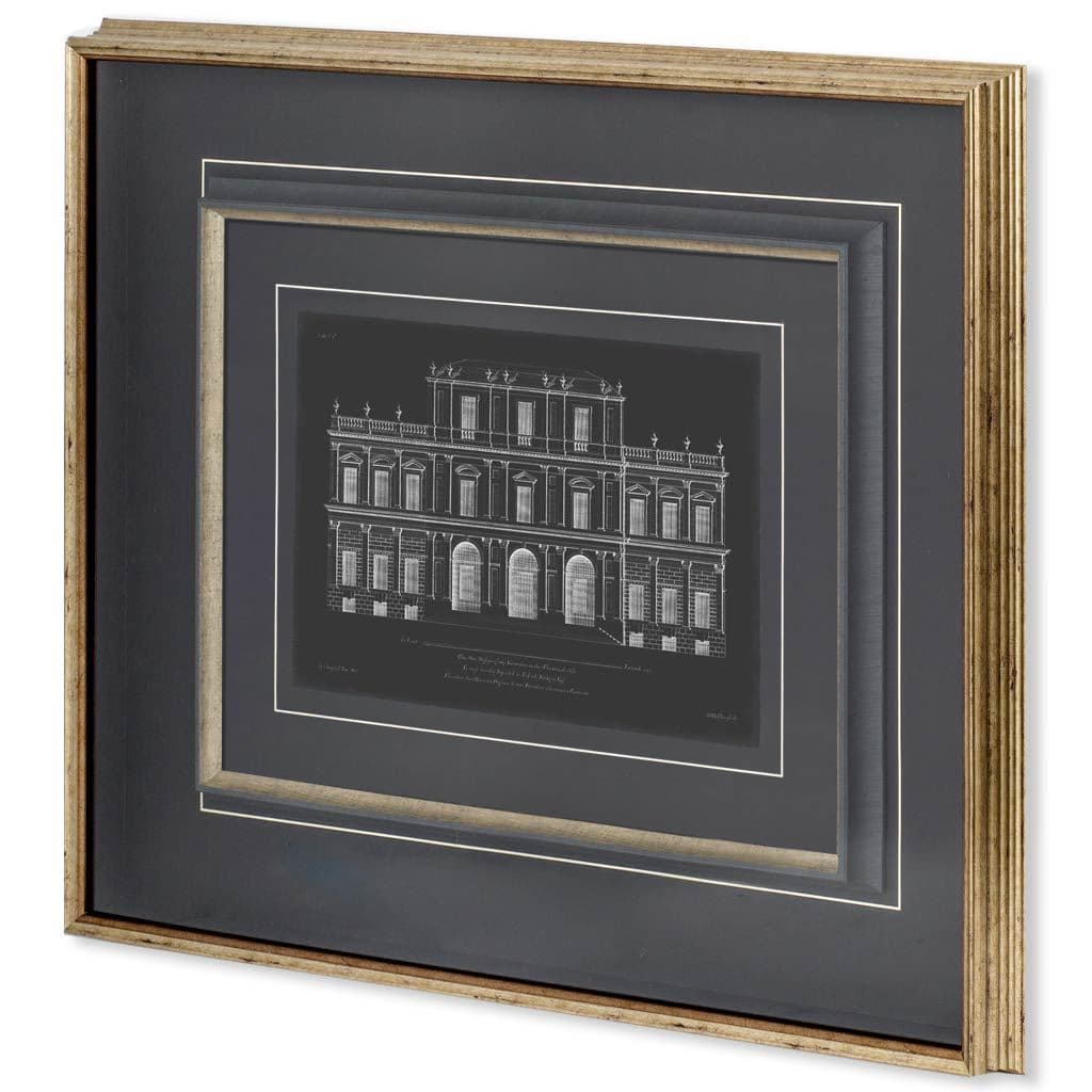 Vintage Facade Blueprint I by H. Hulsburgh a Framed Art Print Matted under Glass — product photograph