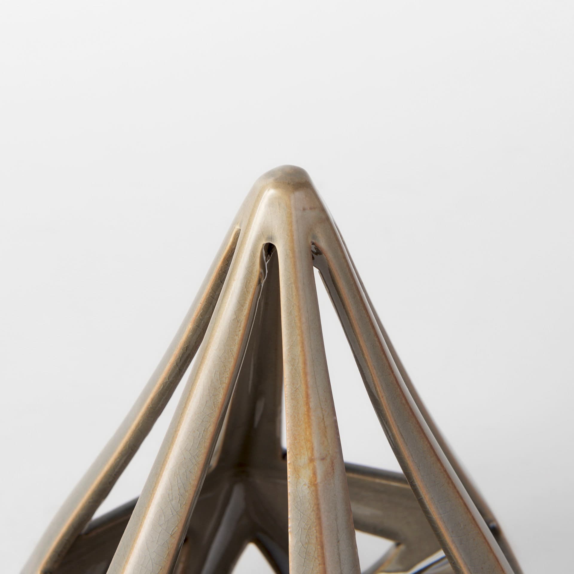 Hood 7.7L x 7.7W x 9.4H Bronze Geometric Ceramic Object — product photograph