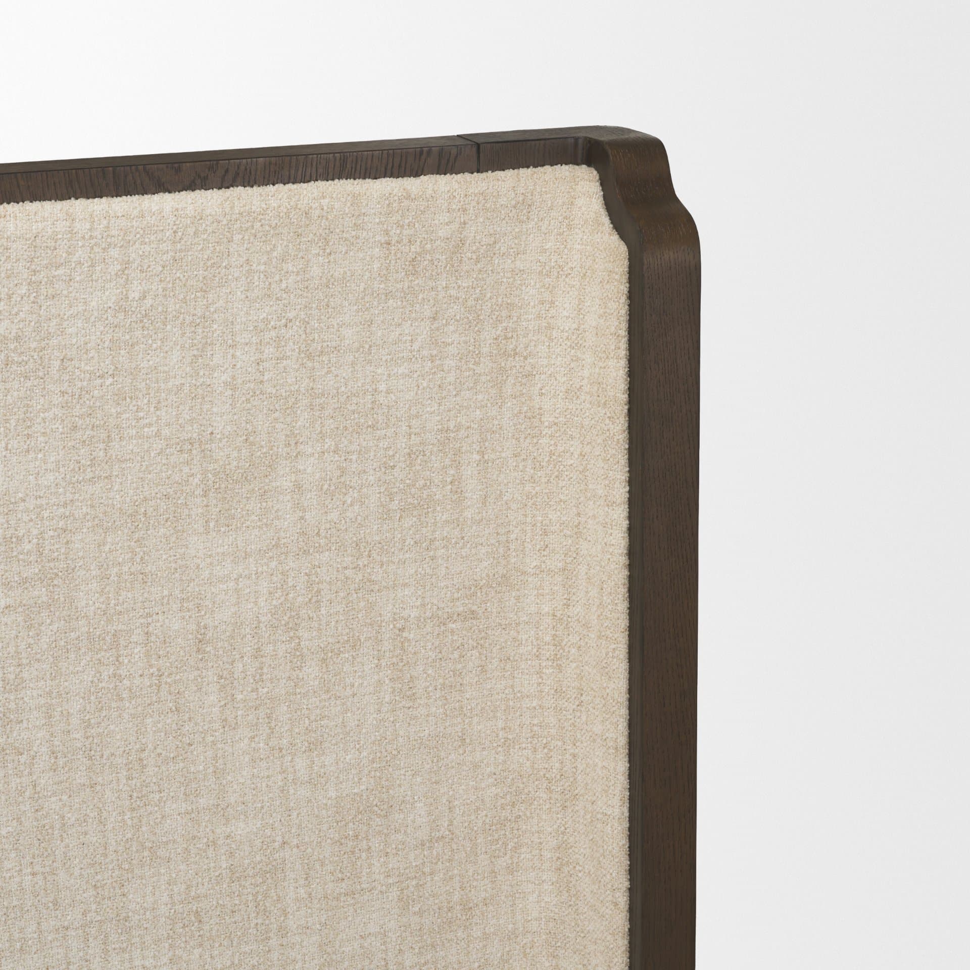 Holden King Upholstered Bedframe | Shelter Headboard | Oatmeal Performance Fabric — product photograph