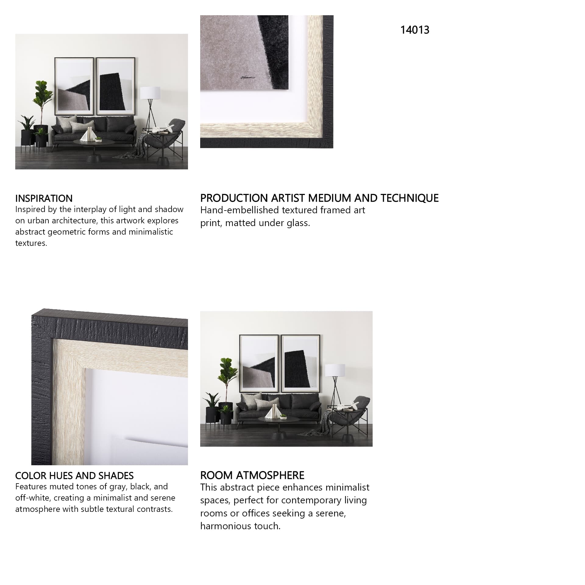 Pages II by Mercana Studio a Hand Embelished Textured Framed Art Print Matted under Glass — in a styled room