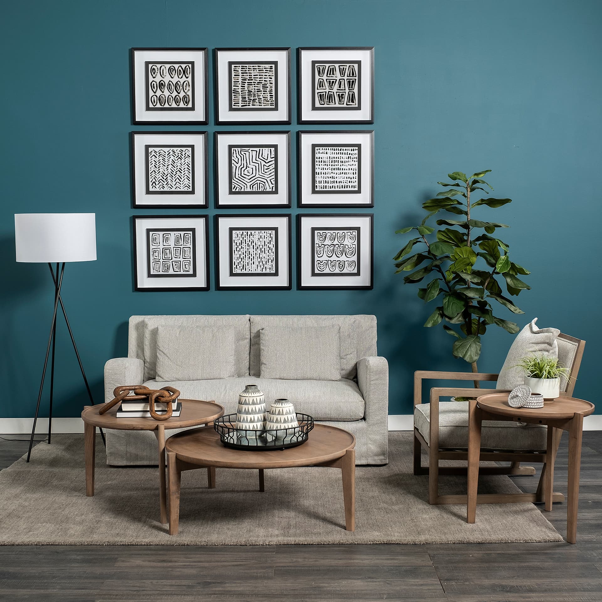 Mixed Signals IV by June Erica Vess a Hand Embellished Textured Framed Art Print Matted under Glass — in a styled room