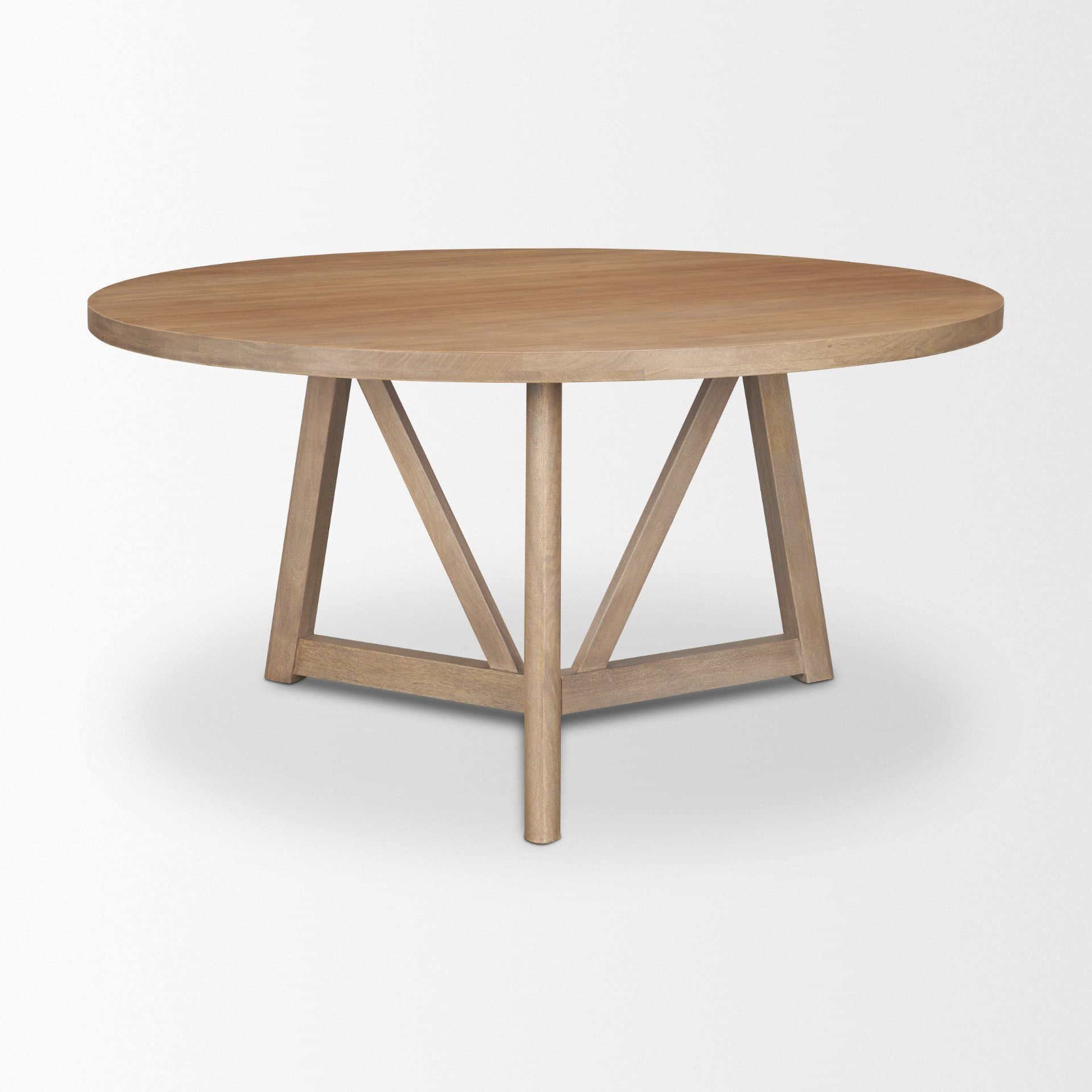 Legolas 60" Round Dining Table | Modern | Brown Wood | Seats 6 — product photograph