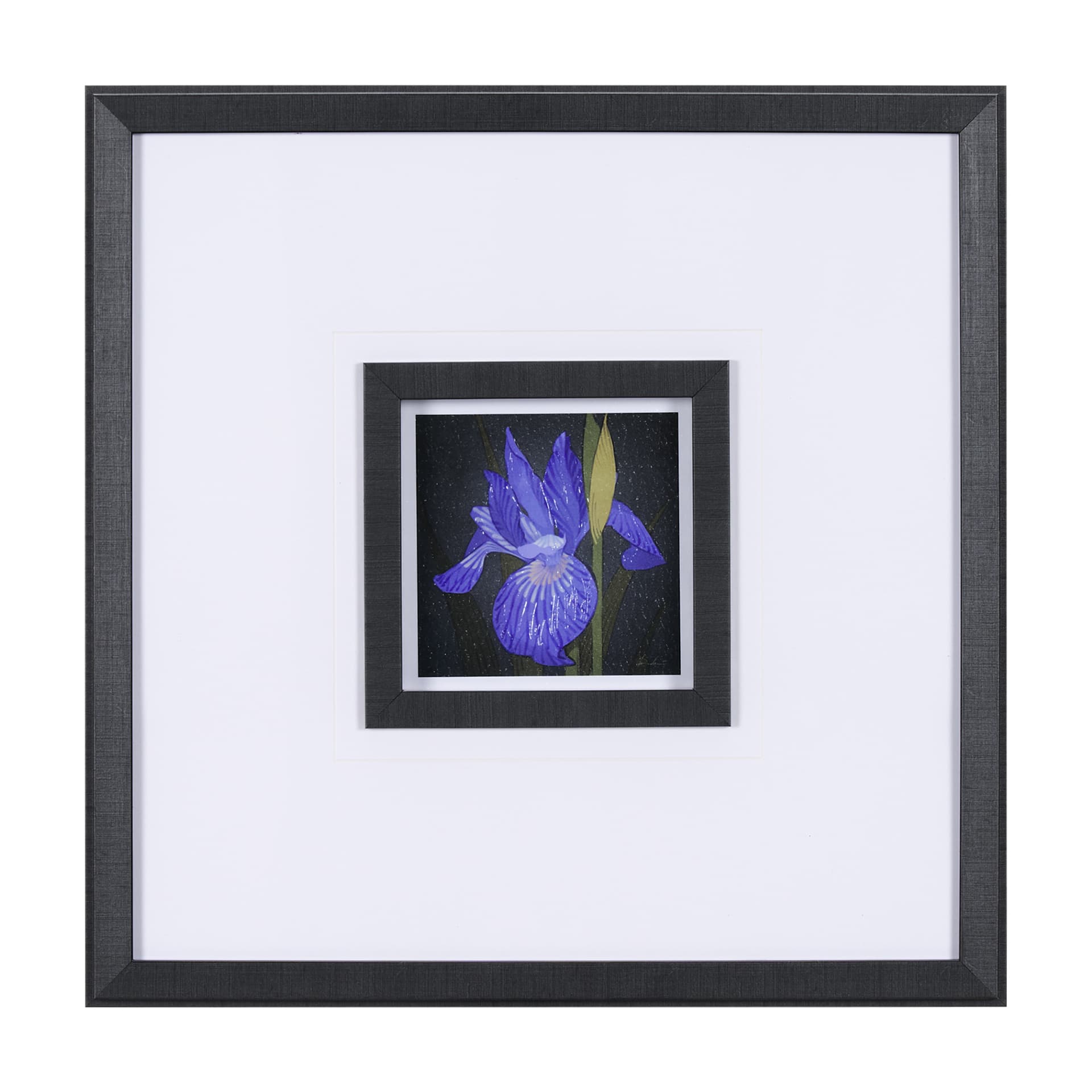 Flower Portrait IV by Mercana Studio a Hand Embellished Textured Framed Art Print Matted under Glass — product photograph