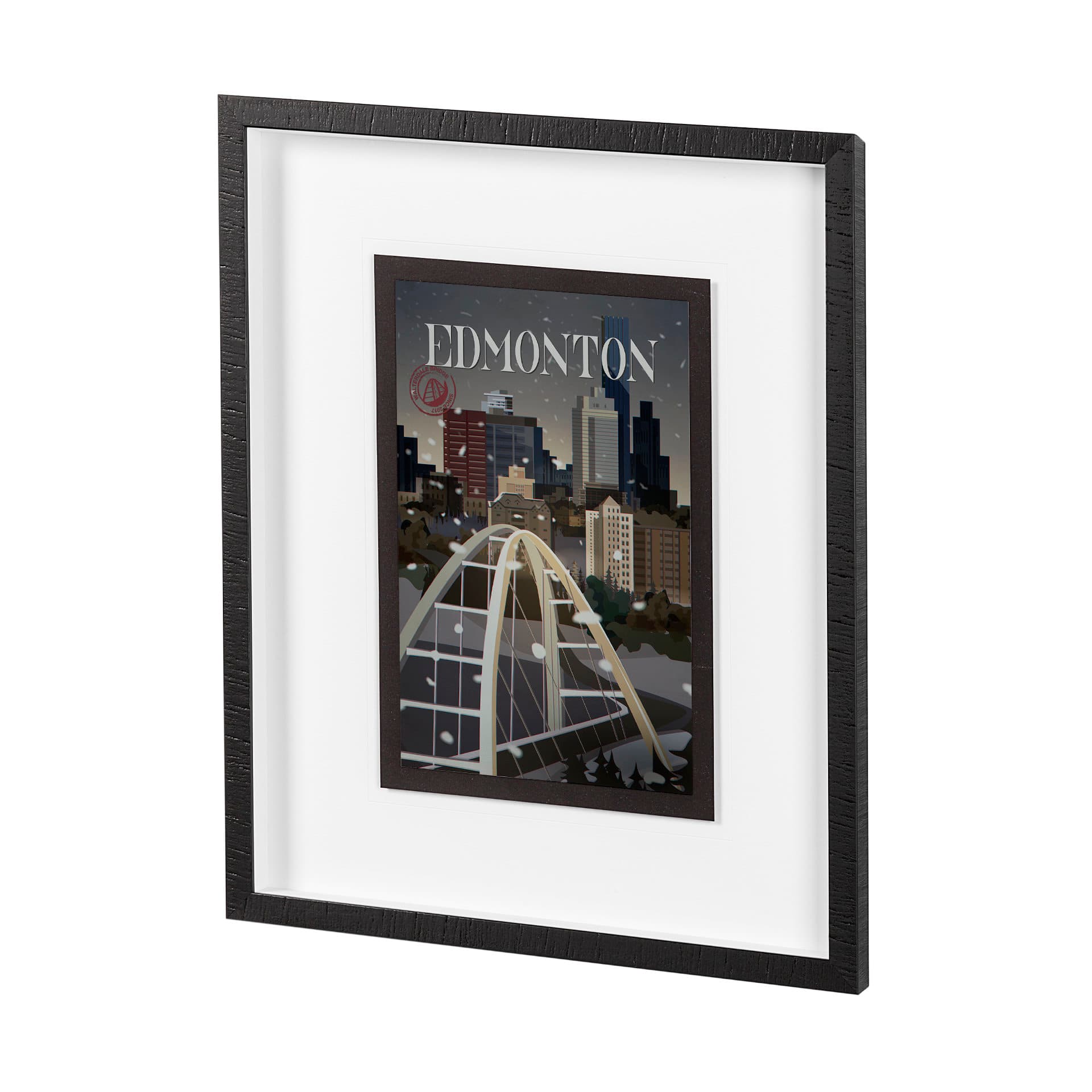 Edmonton Go Canada (M) by Mercana Studio a Framed Art Print Matted under Glass — product photograph