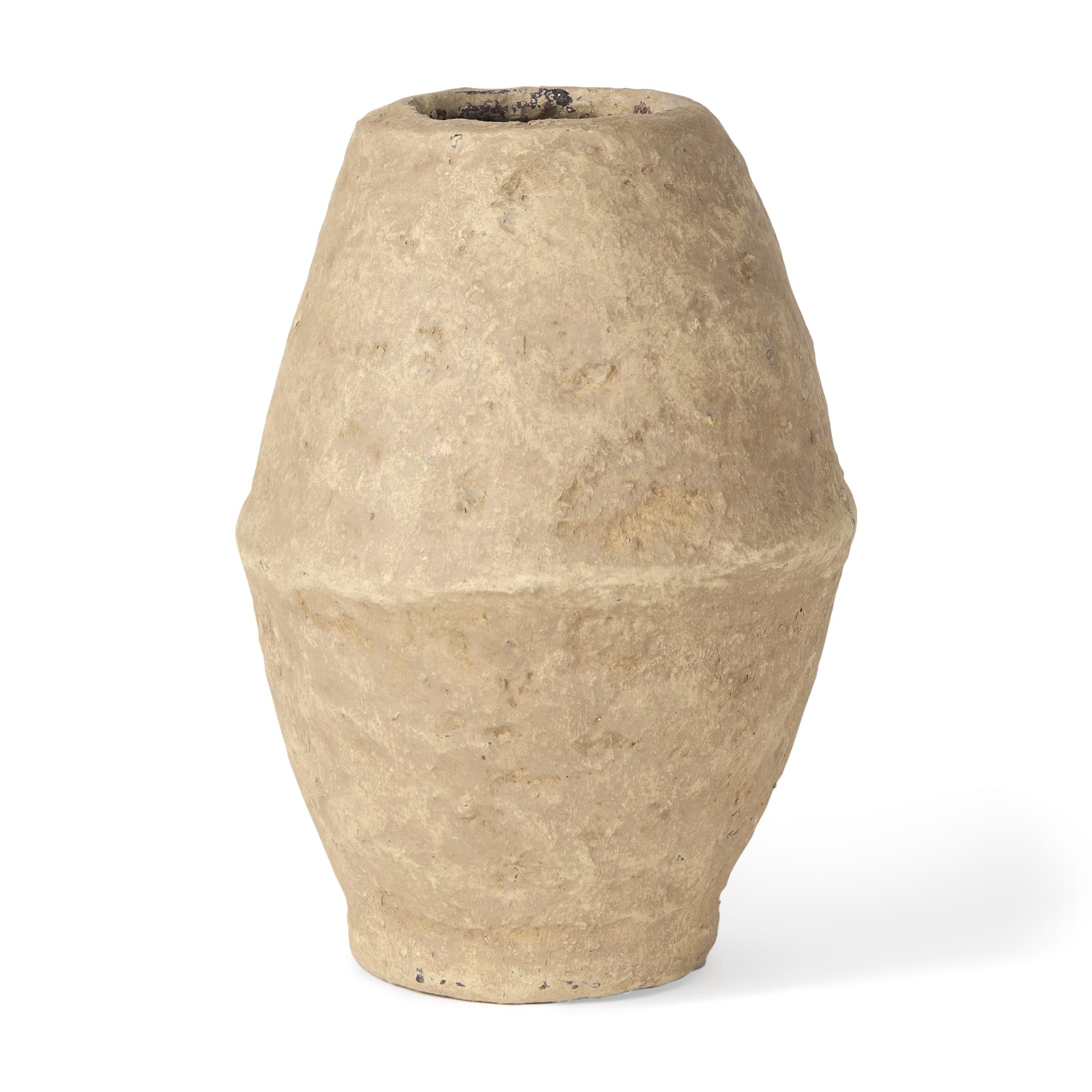Rundal Small Beige Paper Mache Vase — product photograph