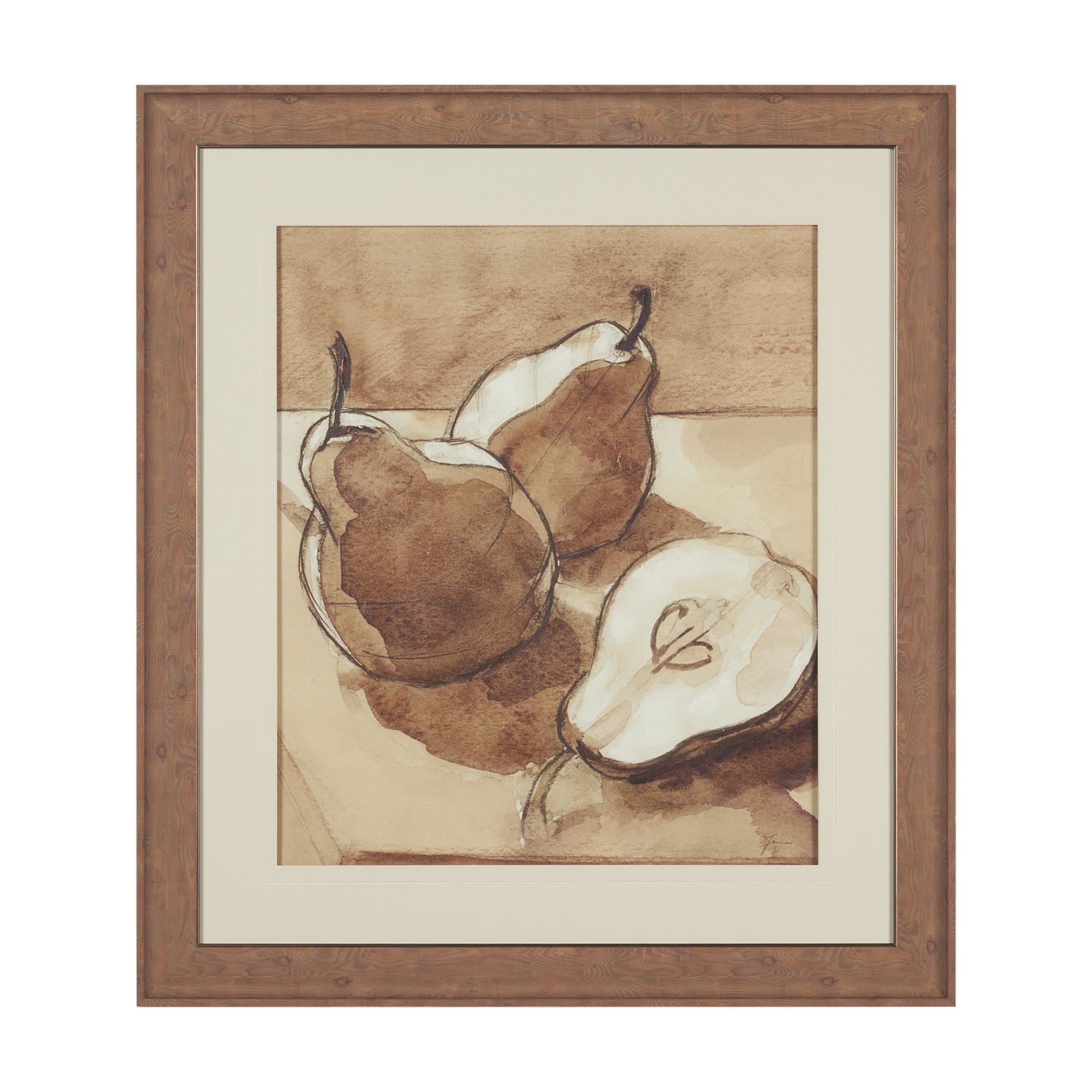 Pear Study III by Mercana Studio Hand Embelished Textured Framed Artwork Matted under Glass — product photograph